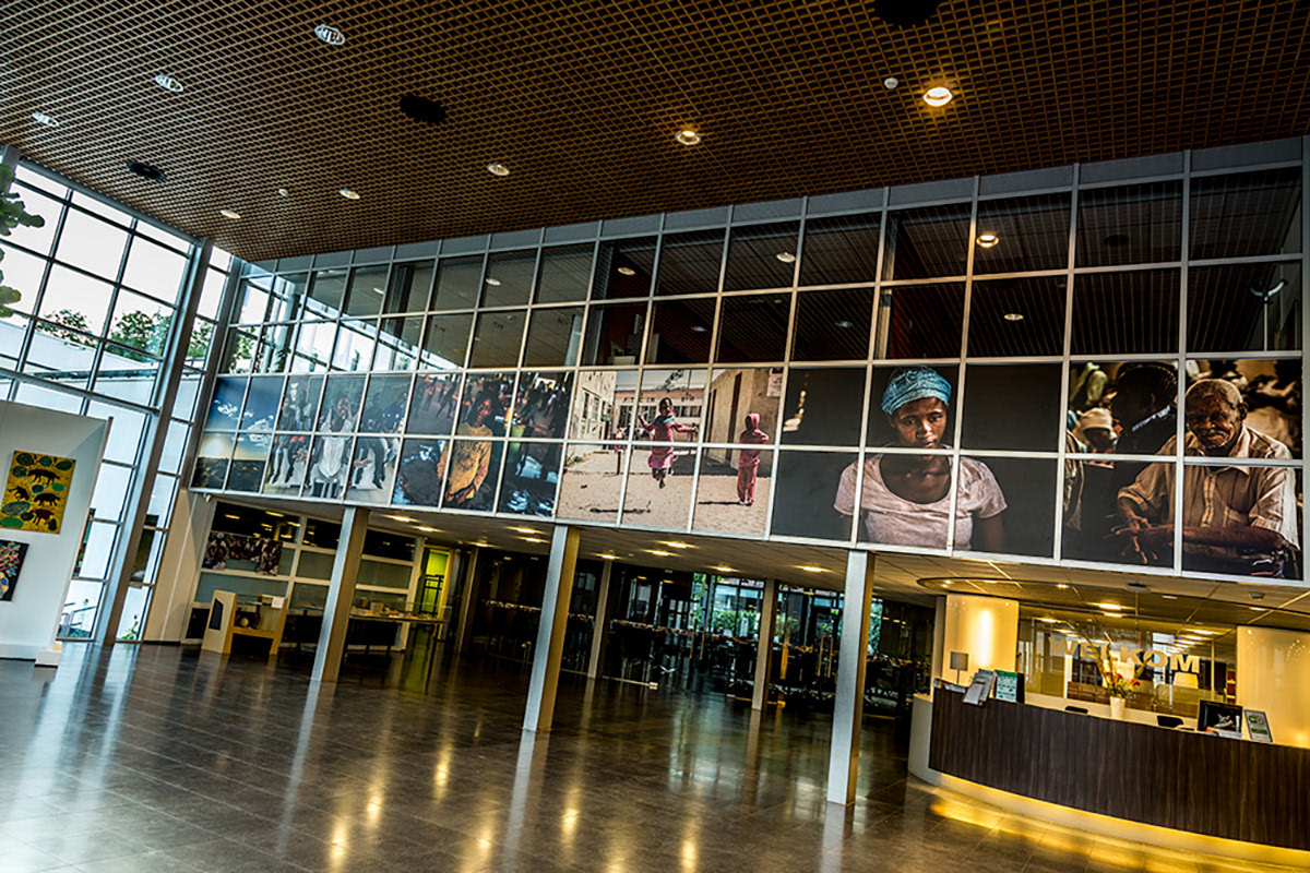 Part of the exhibition in the central hall.
