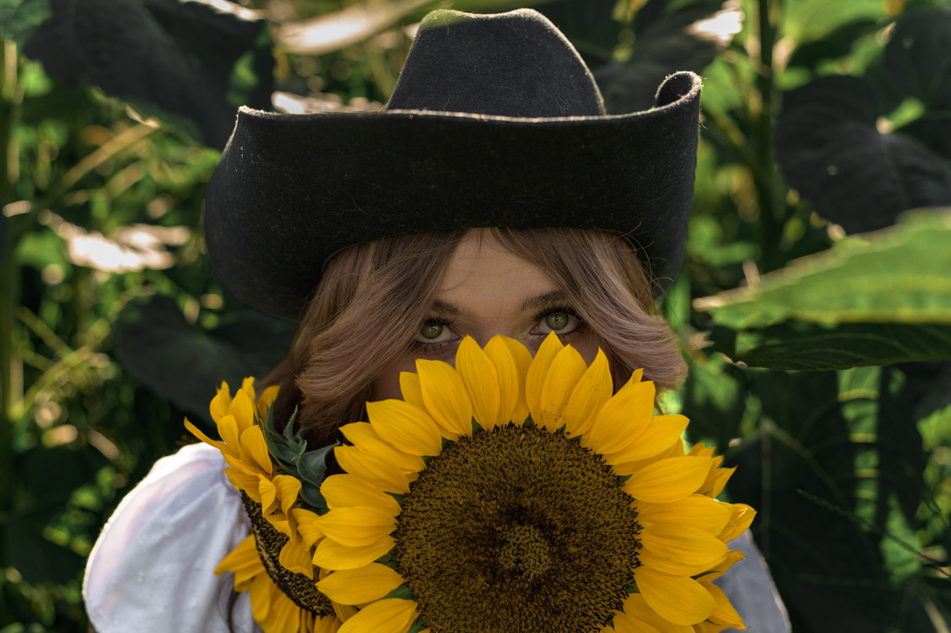 Kait in a commemorative sunflower shoot for her grandfather.