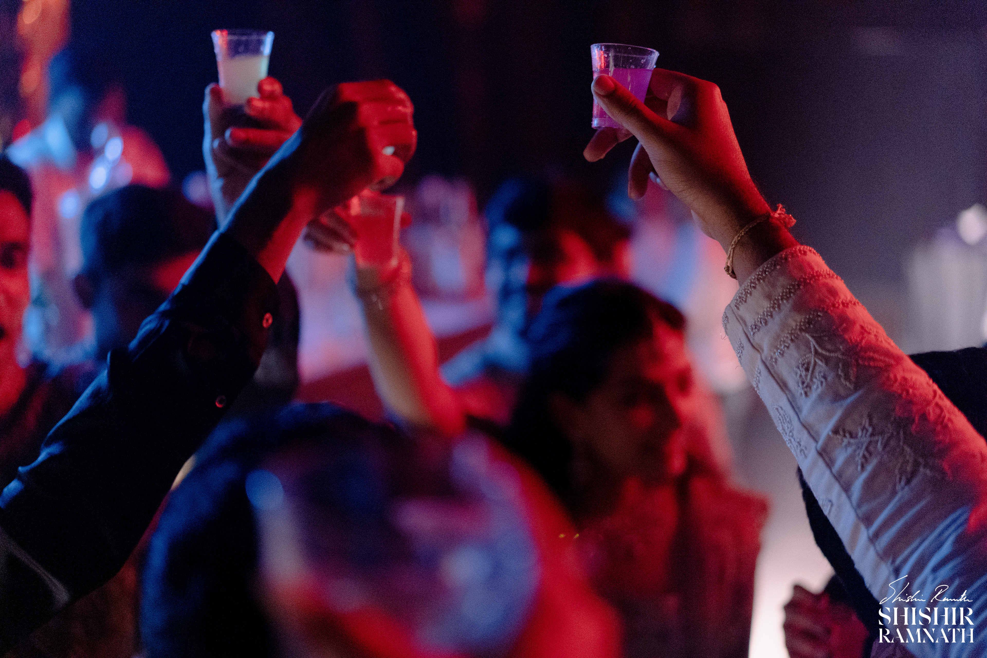 people raising a toast to the couple shot by shishir ramnath