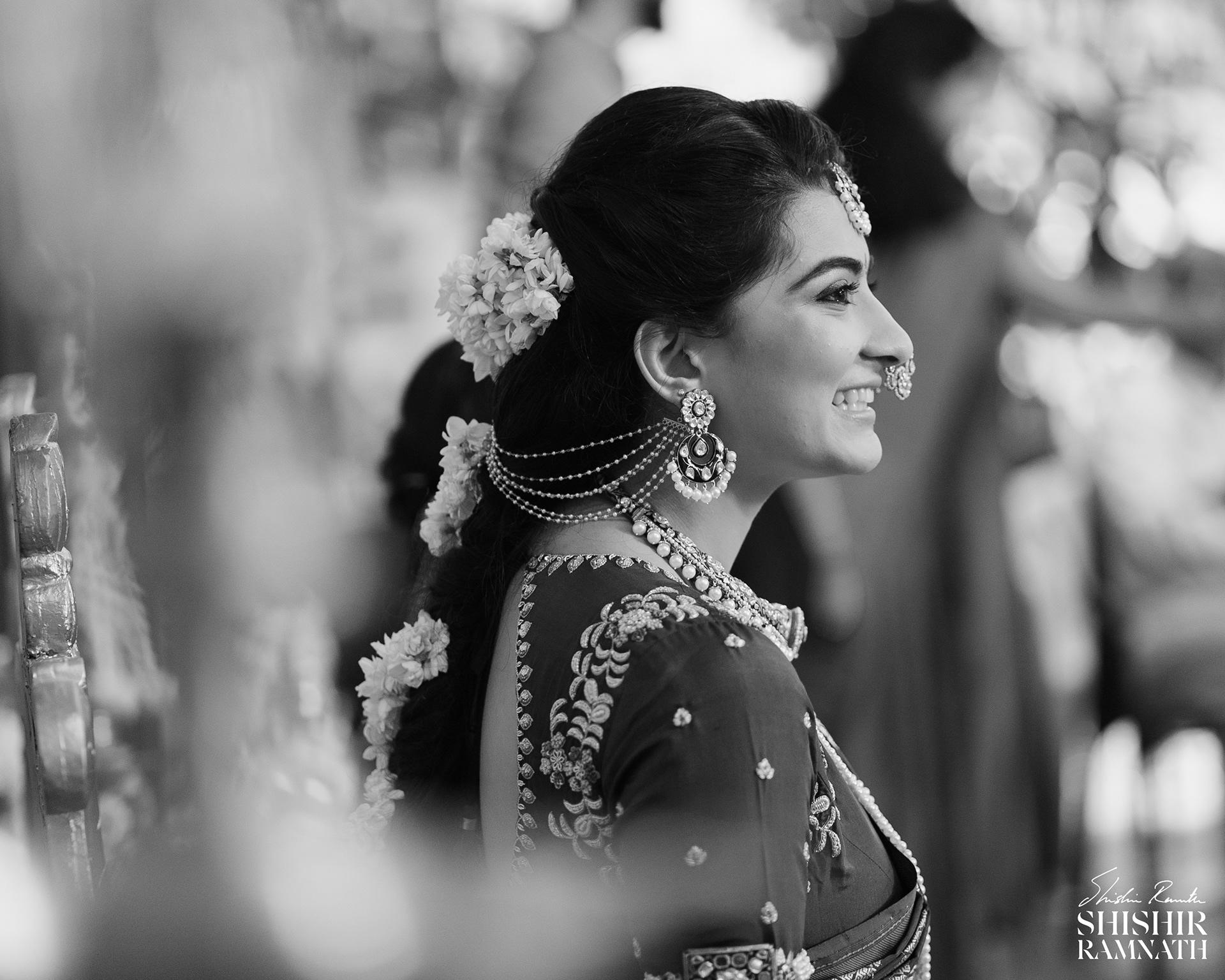 profile photograph of a telugu bride with jewelery at a pre wedding event in hyderabad