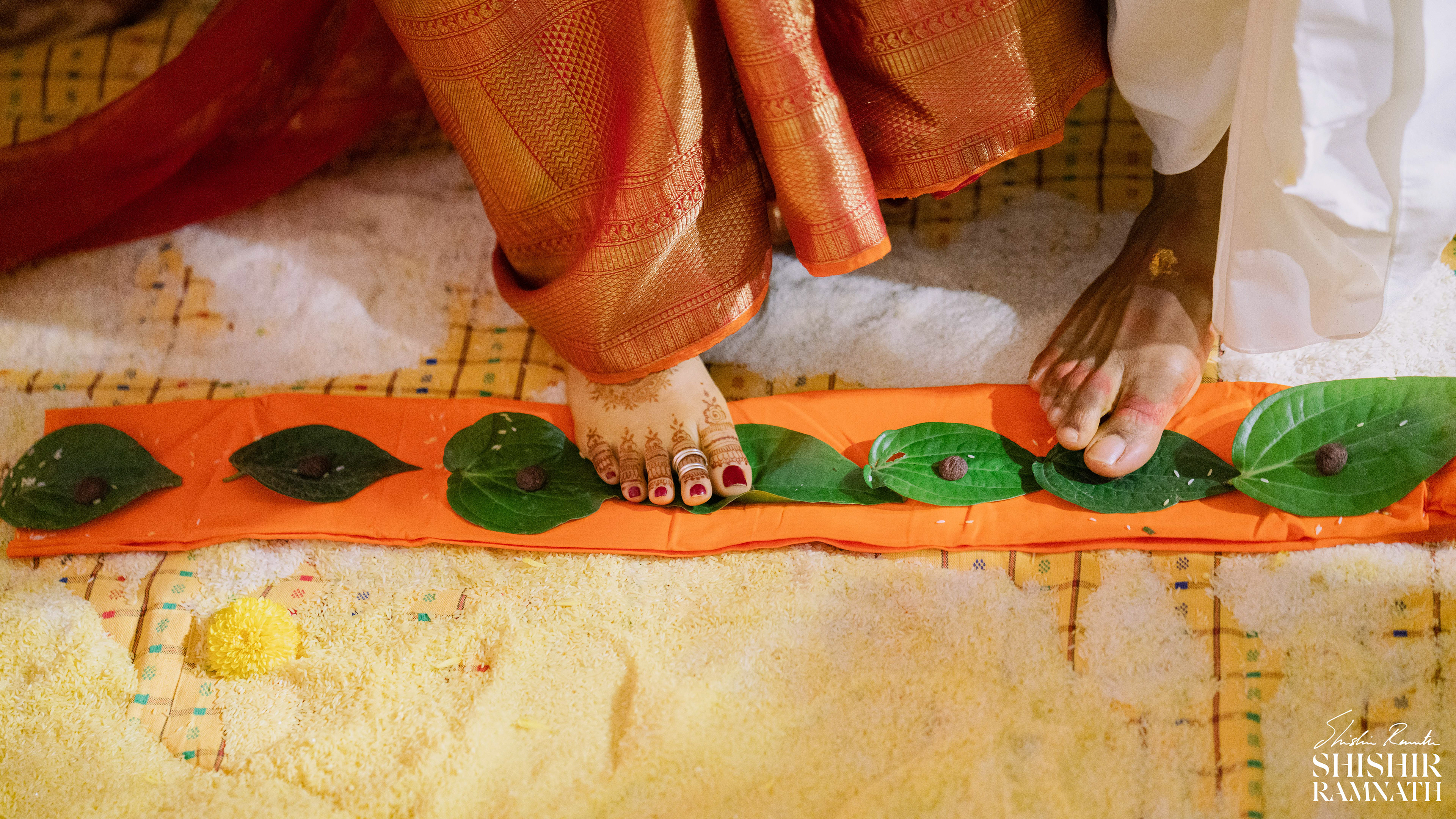 telugu wedding ritual of saptapadi, photograph by shishir ramnath