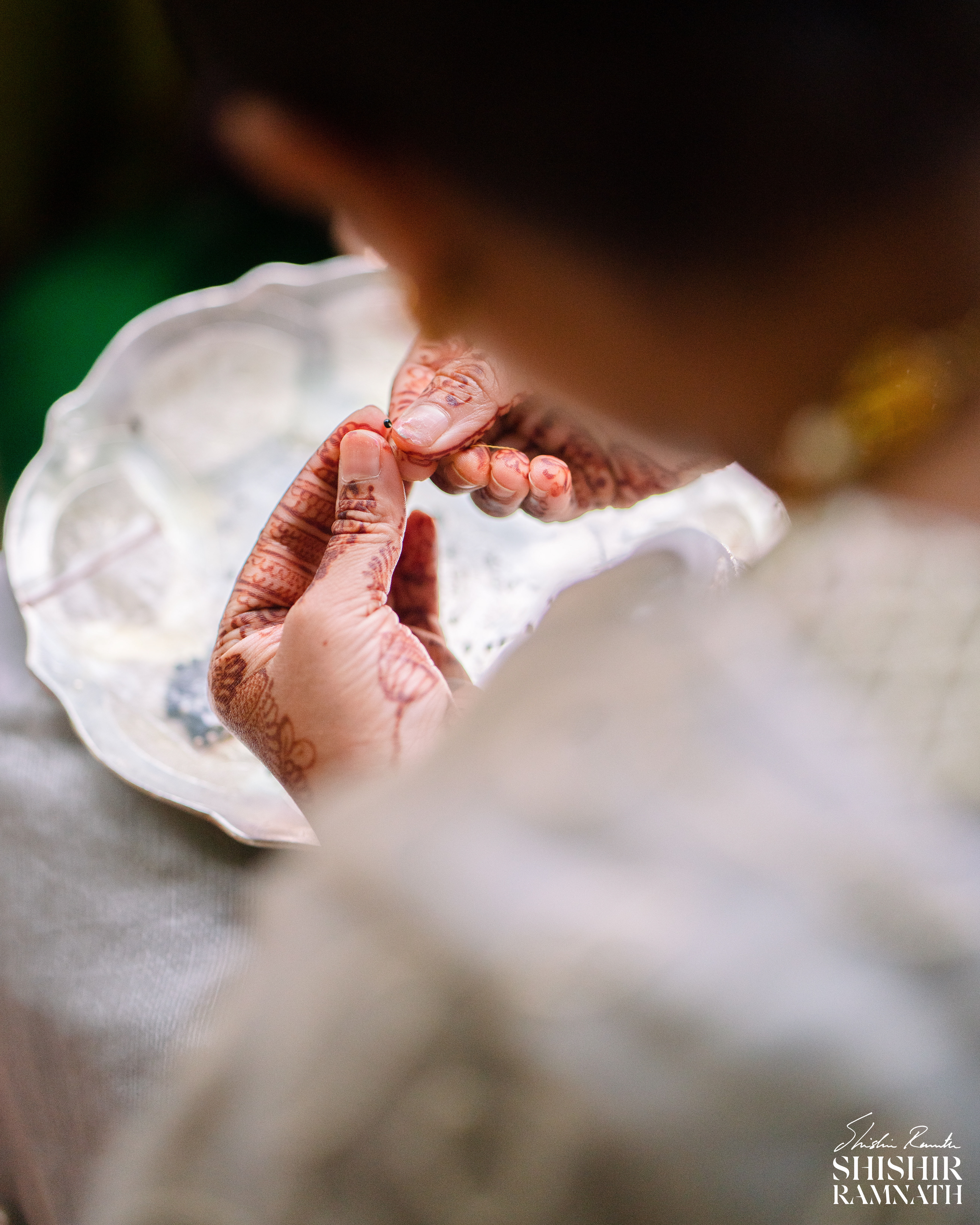 intricate threading as a part of the mangalsutra shot by shishir ramnath