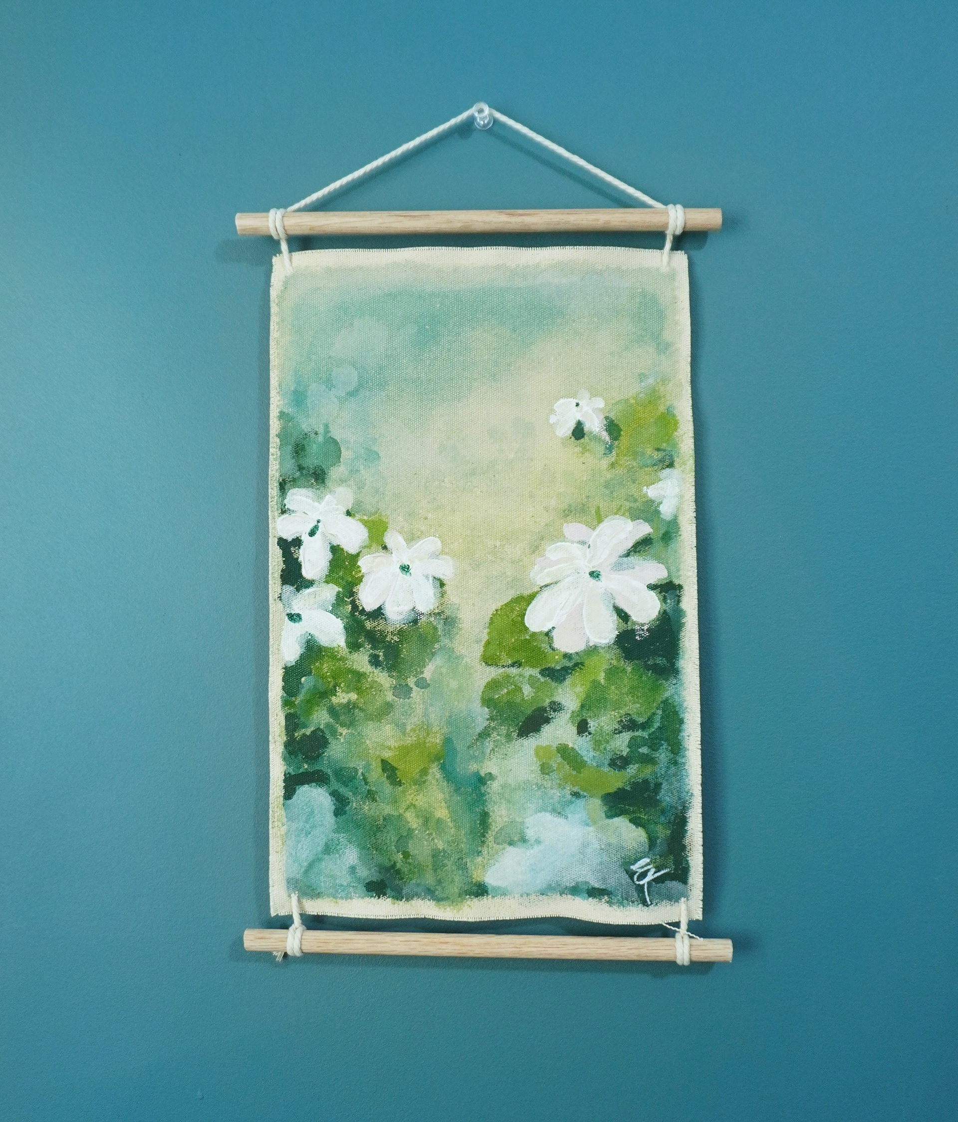 I Promise You (Sampaguita), Acrylic on raw canvas