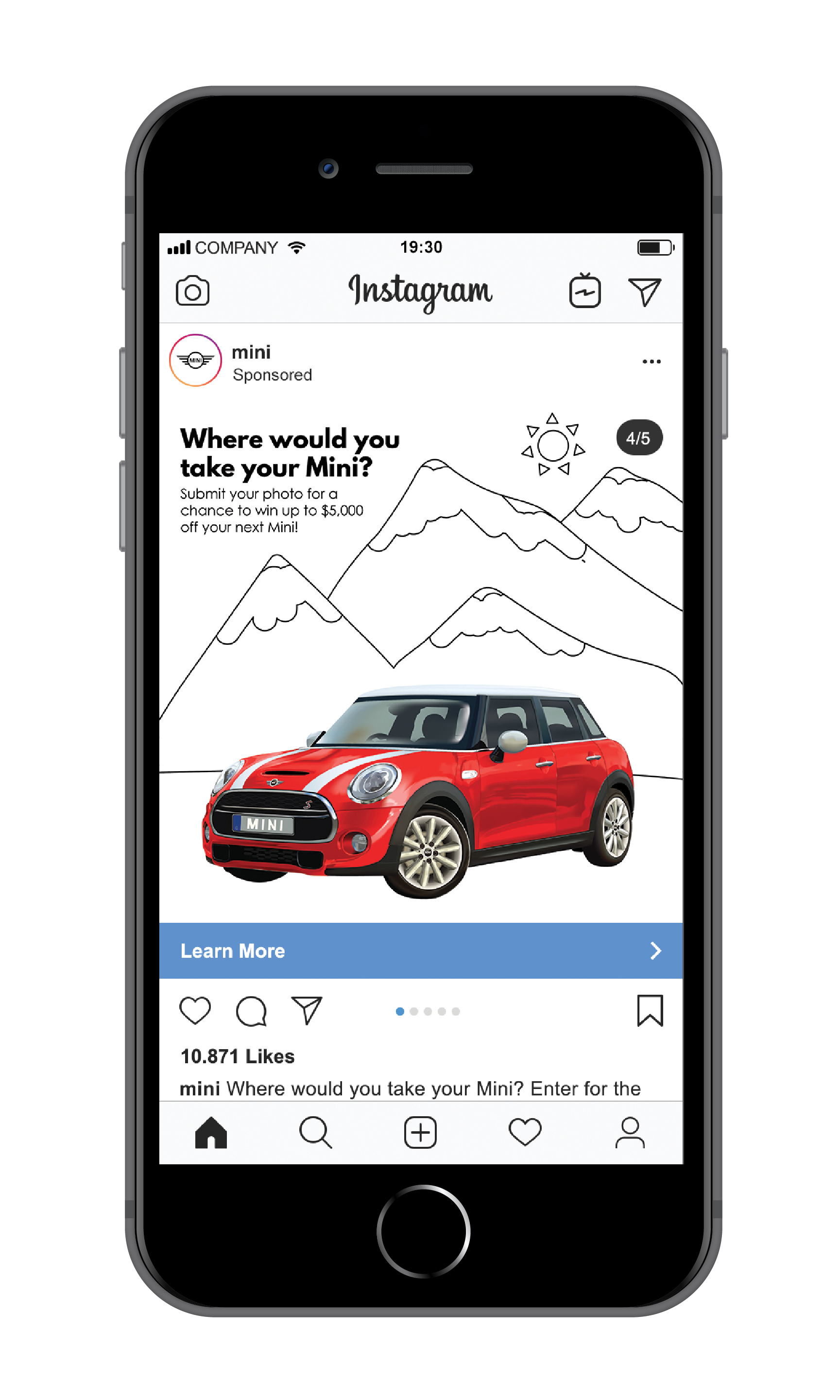 Instagram feed advertisement sample