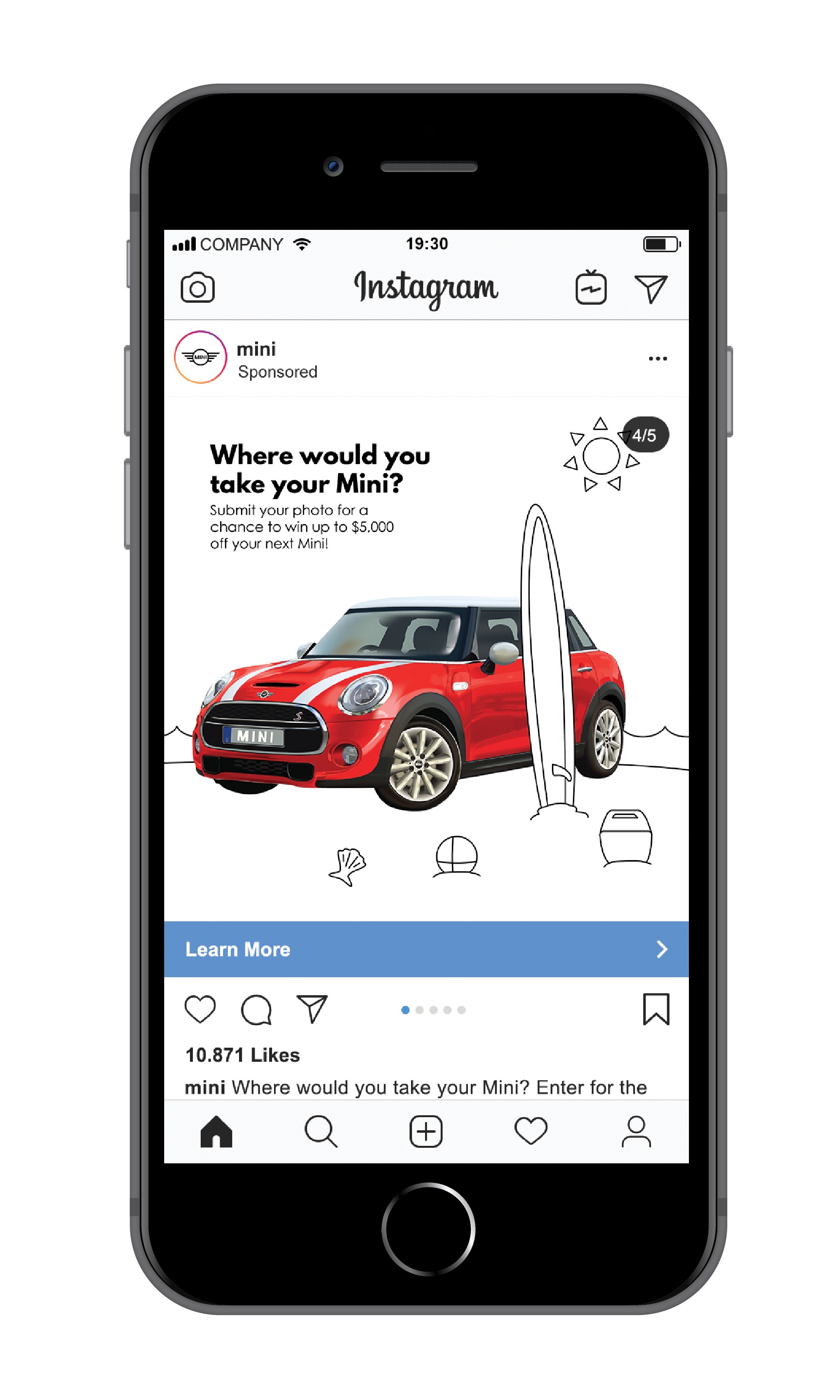Instagram feed advertisement sample