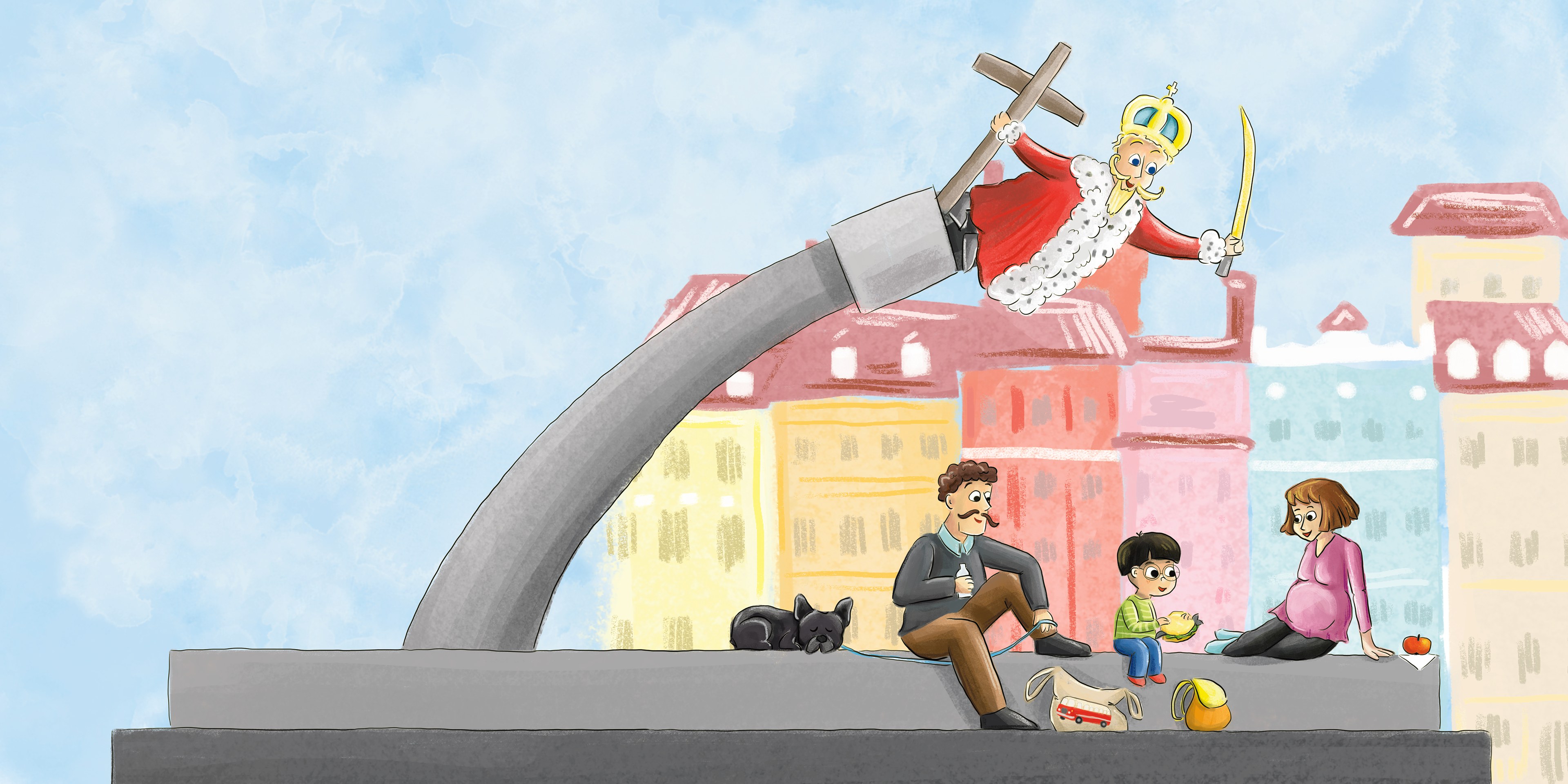 "Ogórkiem po Warszawie" ilustracje Kama Towcik