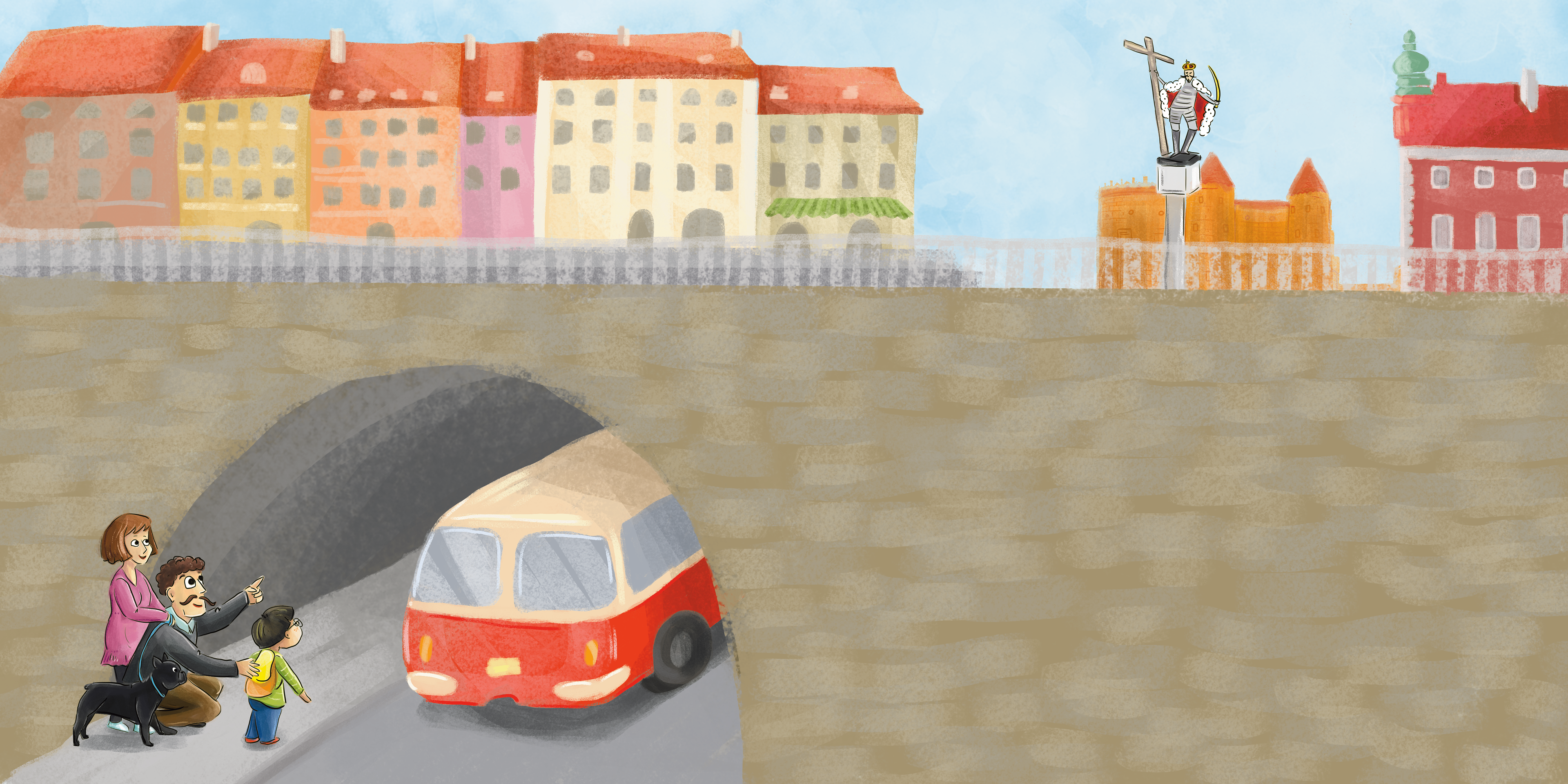 "Ogórkiem po Warszawie" ilustracje Kama Towcik