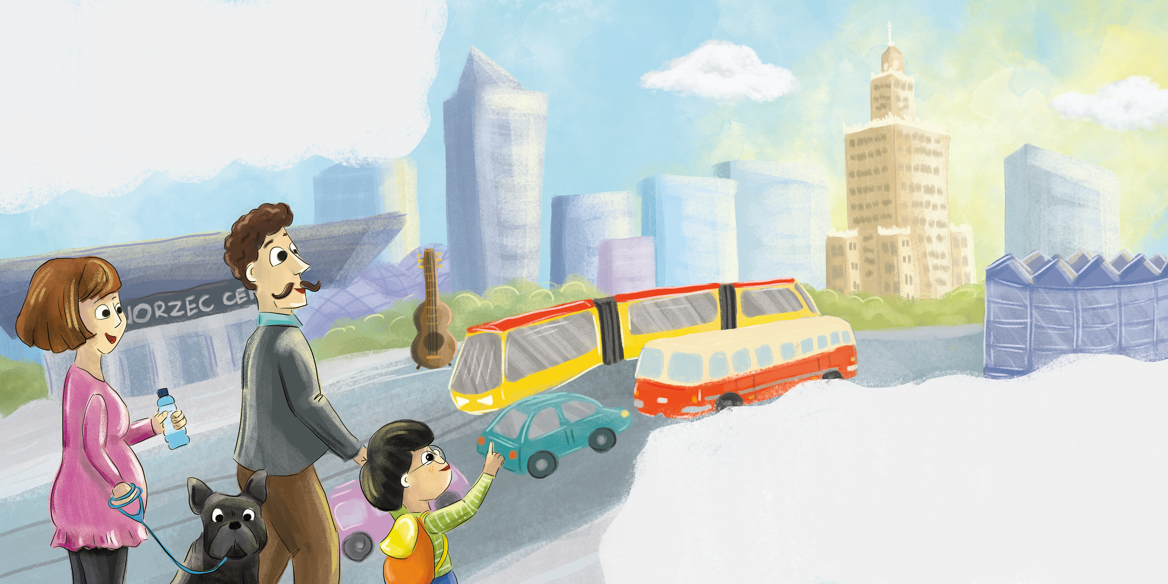 "Ogórkiem po Warszawie" ilustracje Kama Towcik