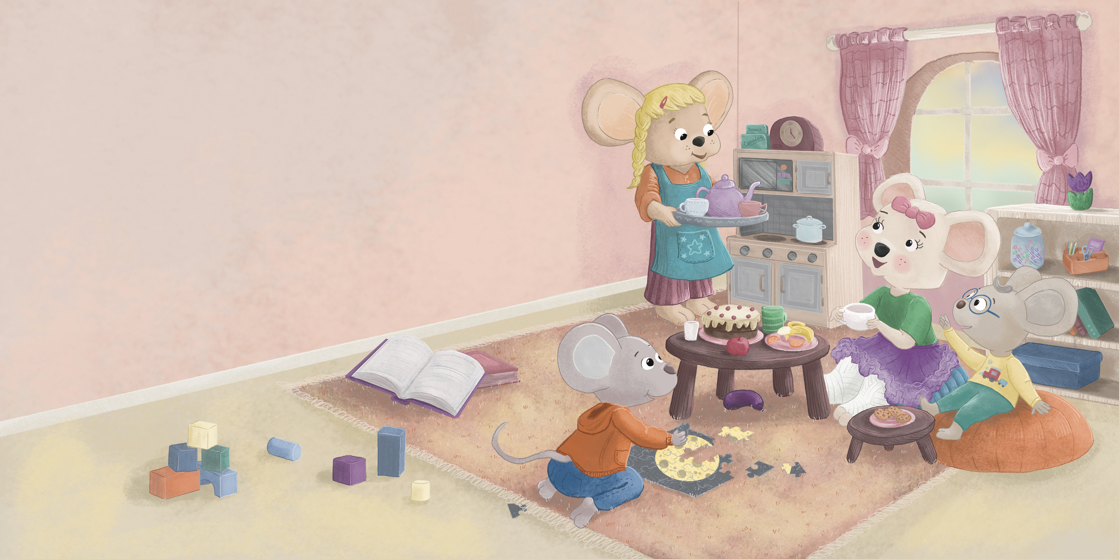 "Mysia Dagisia i wyjątkowe stopy" ilustracje Kama Towcik