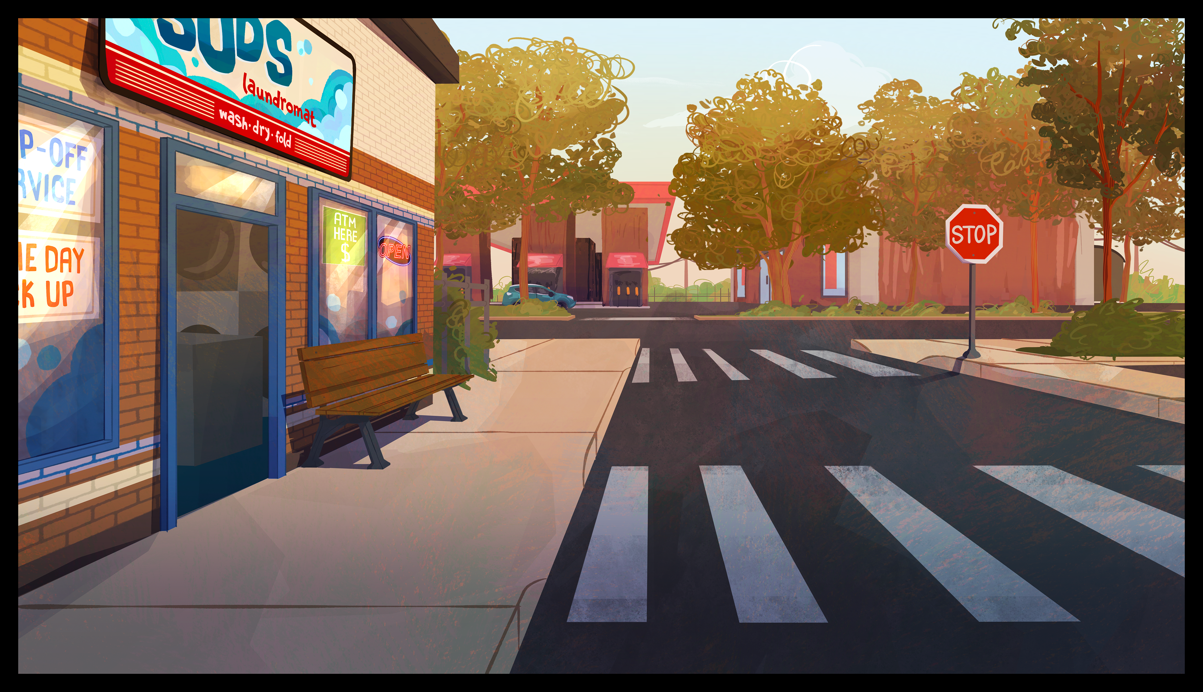 Laundromat, 2024 I fully rendered and created the layout for the second shot in the short film "Frankie". Inserted assets by Alex Suarez.