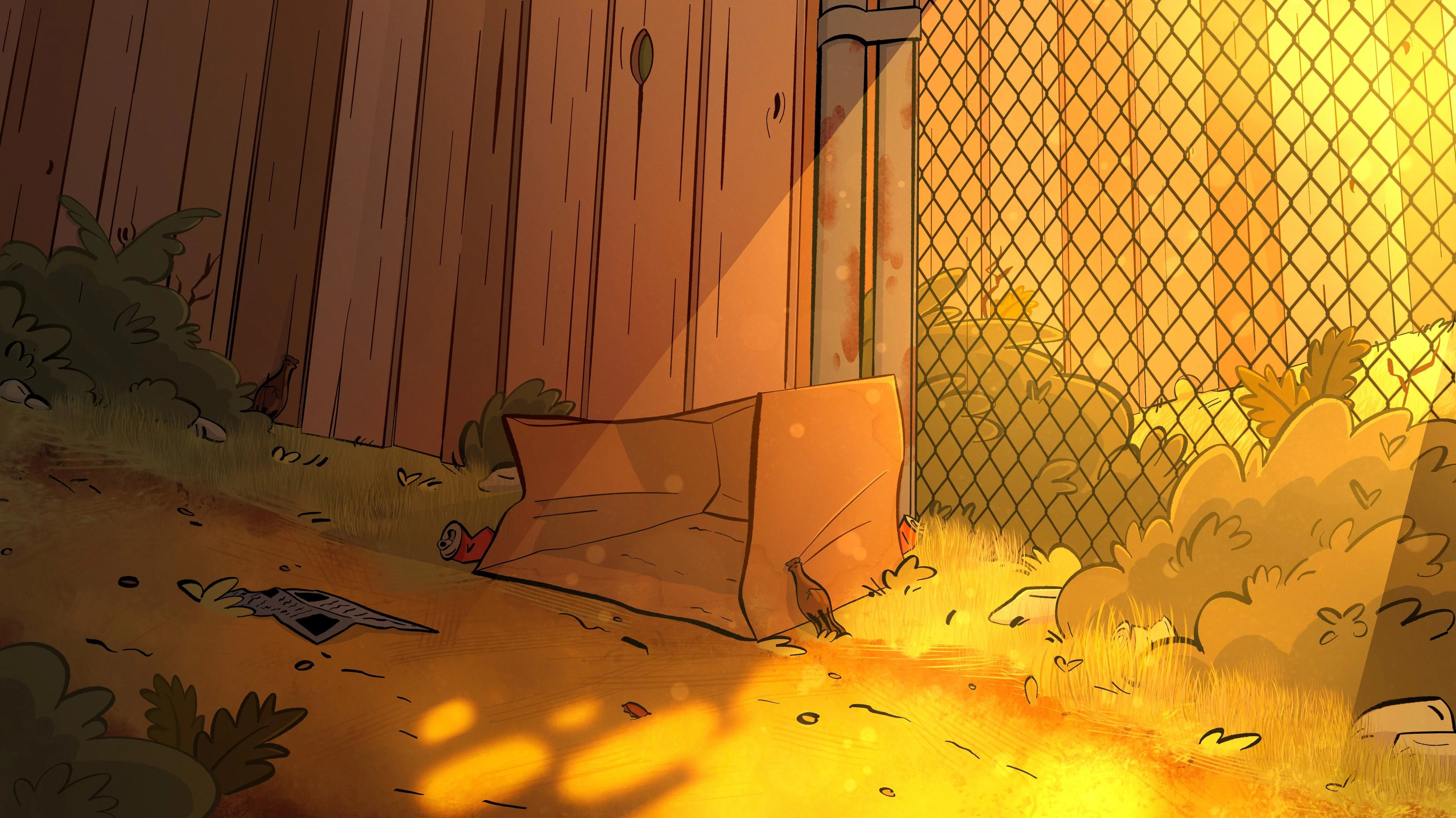 Back-alley background concept, 2024