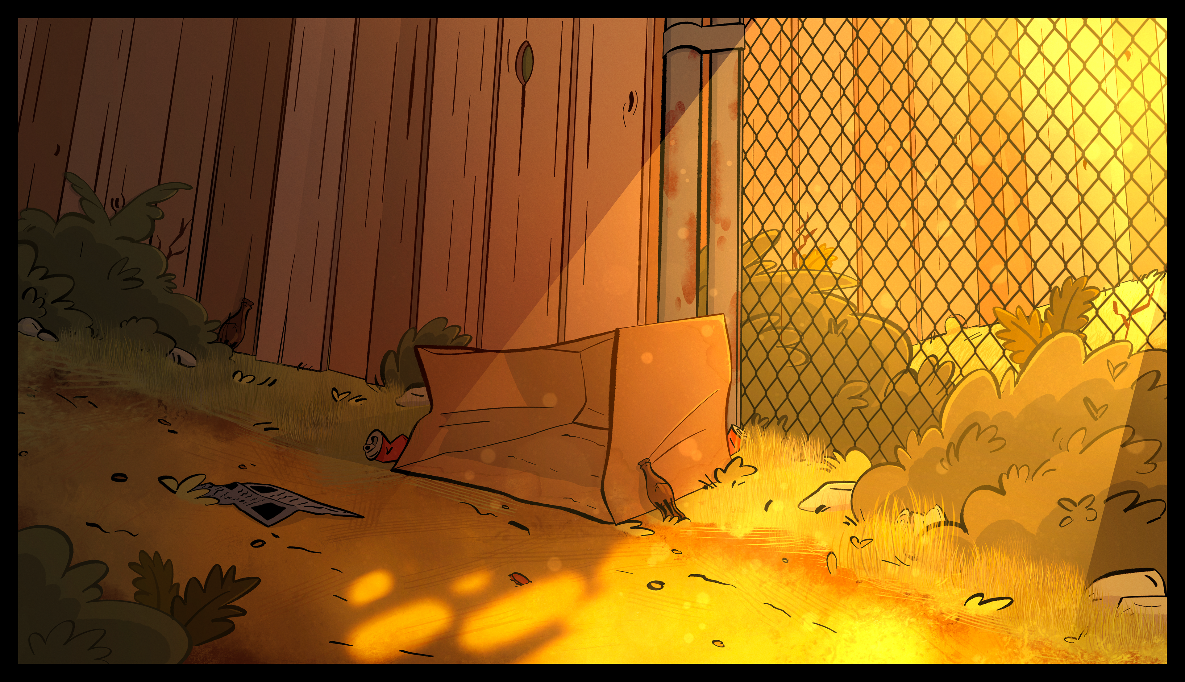 Back-alley background concept, 2024