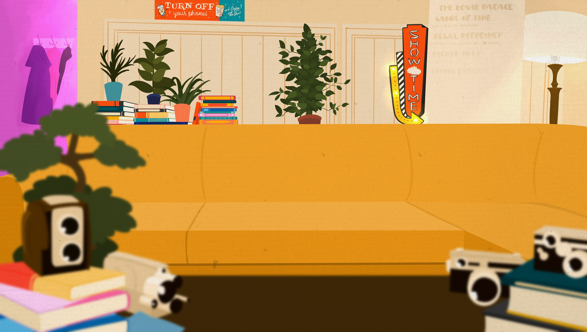 The Movie Palace background, 2025  The fully rendered background for the animated segment in season 4 of the Movie Palace.