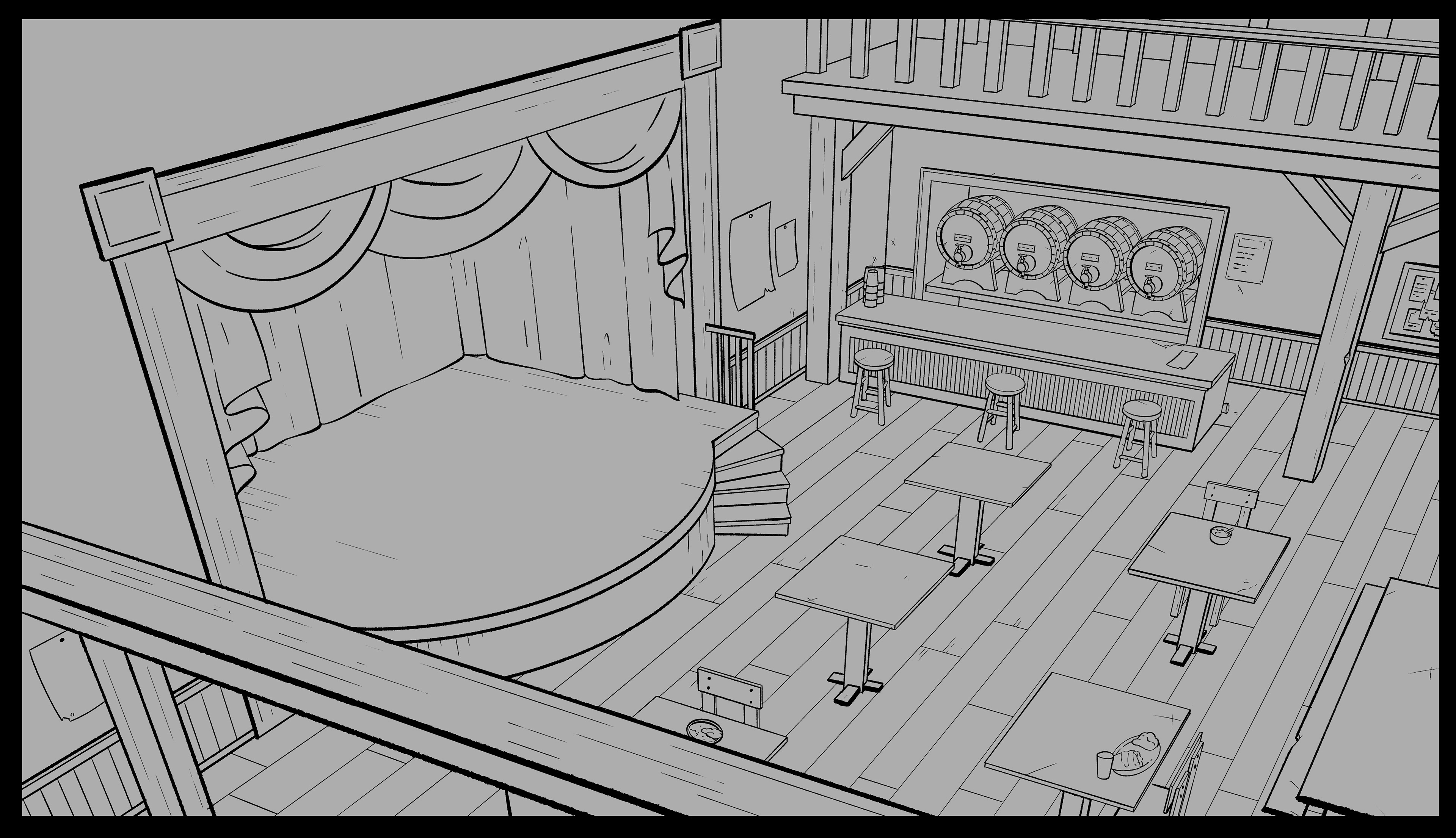 background design of a medieval tavern, 2026