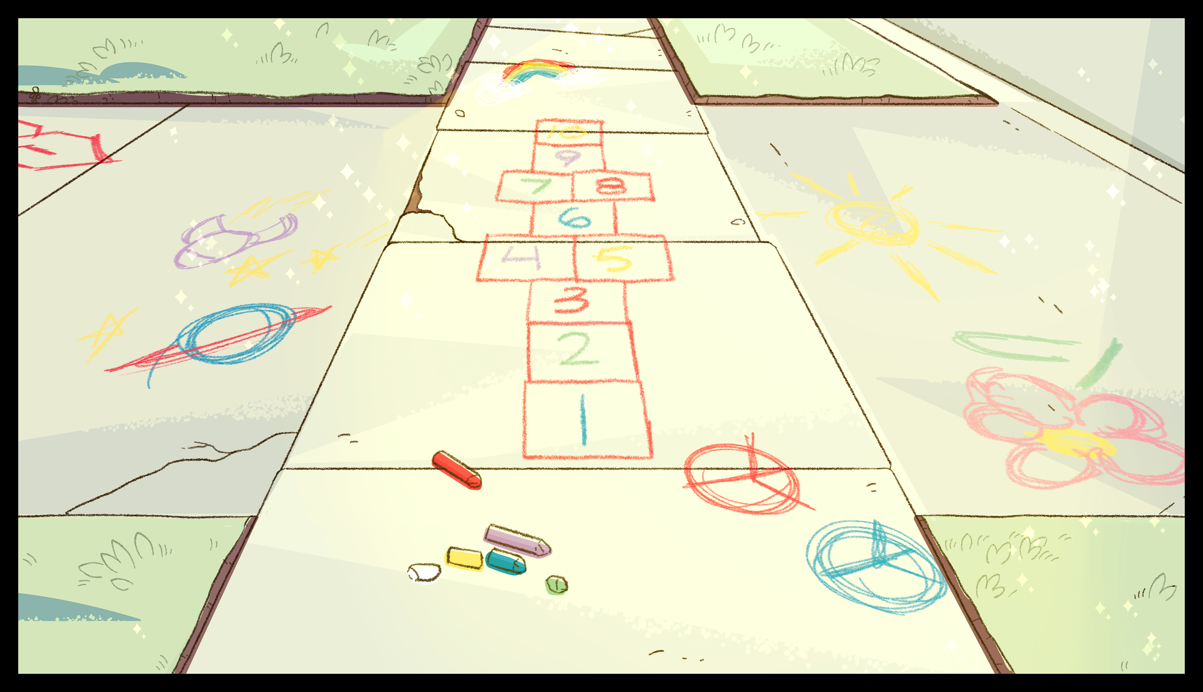 Sidewalk in the midday sun,  2026