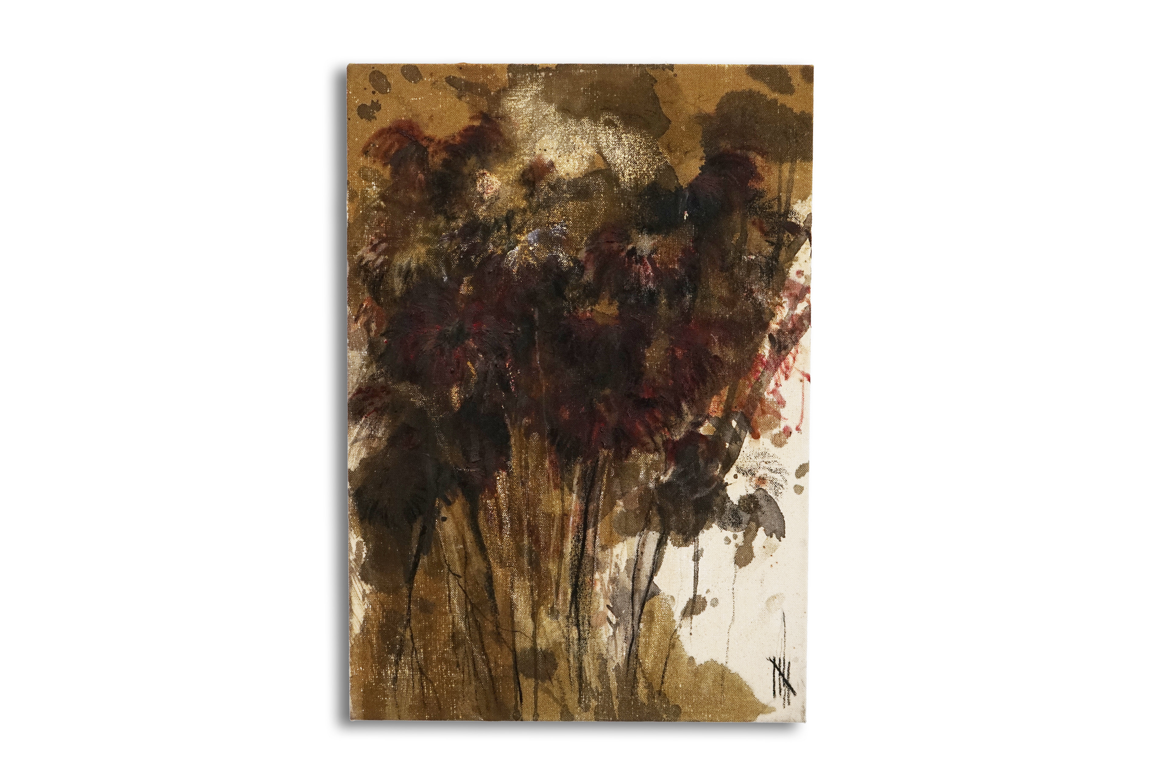 Counting the Days Mia Graham, Oil, Ink & Charcoal on Canvas, 35 x 50 cm, 2025