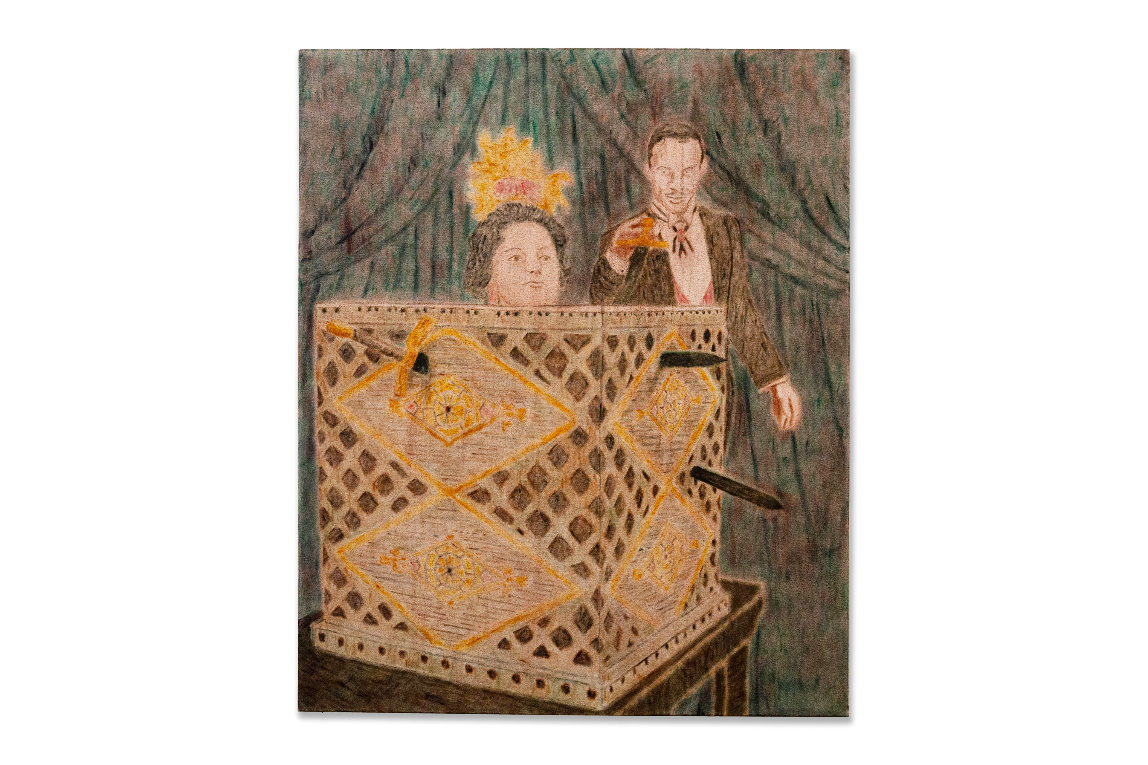 Not where the blade enters, but where it twists, Jonathan Tignor, Oil on Canvas, 2025, 95 x 115 cm