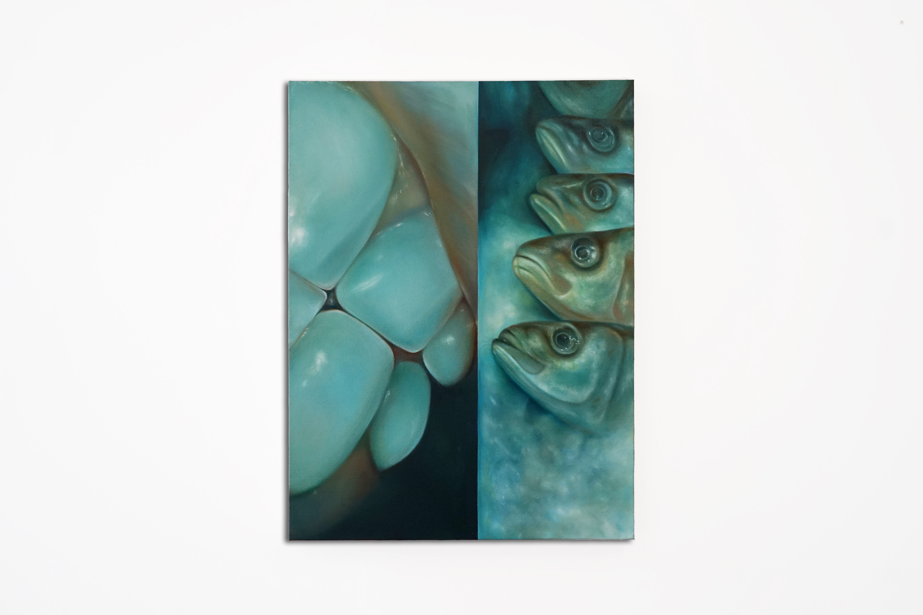 Beetle Woman, Scarlett Budden Oil on canvas, 60 x 80 cm, 2025