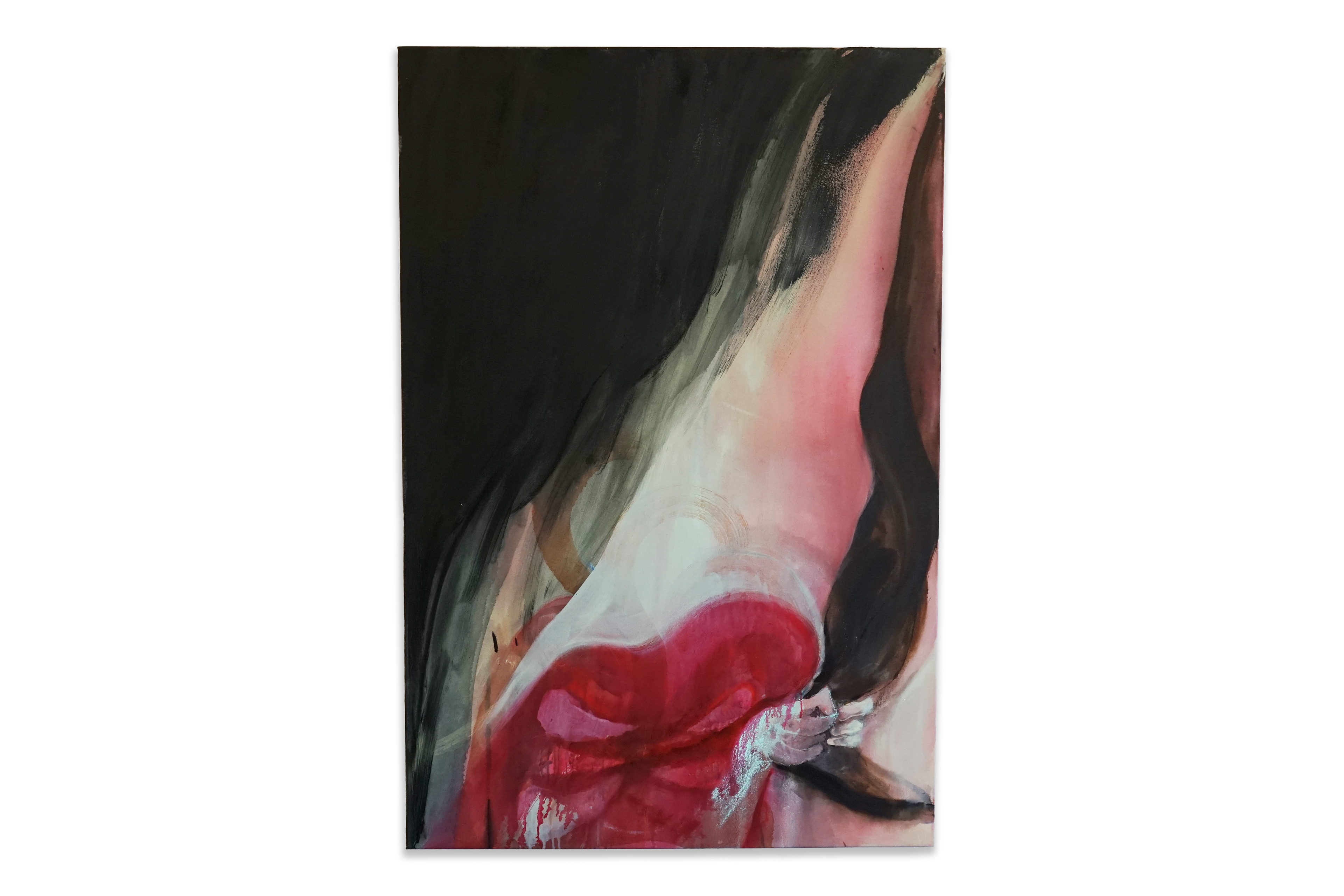 Burning heart, Mengmeng Zhang, Acrylic, Ink and Pastel on Canvas, 150 x 100 cm, 2026