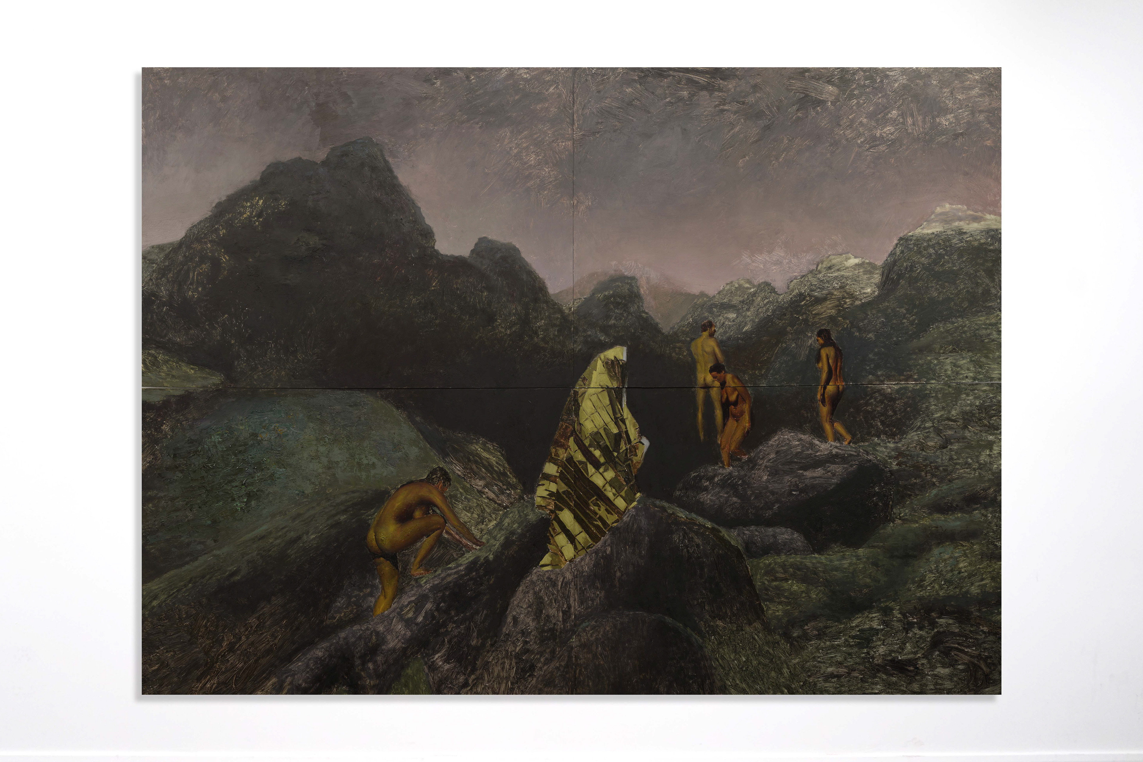 Naked Island 100, William Reinsch, Oil on aluminium (quadriptych) 270 x 200 cm, 2026