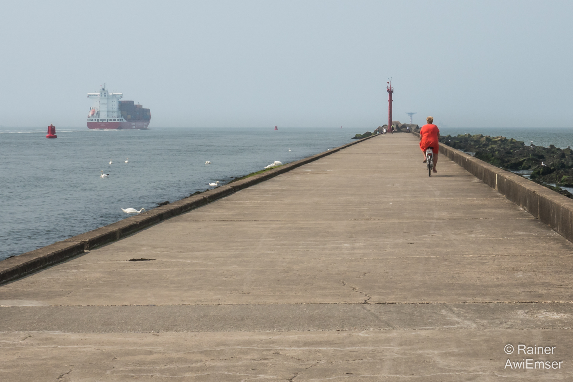 Rhein-Mythos, Bilderreise von den Schweizer Bergen bis zur Nordsee, Noorderpier, Rheinmündung bei Hoek van Holland, Nieuwe Waterweg, Nieuwe Maas, Rhein-Maas-Delta