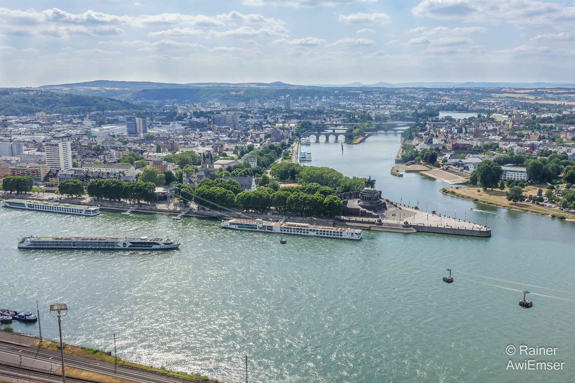 Rhein-Mythos, Bilderreise von den Schweizer Bergen bis zur Nordsee, Deutsches Eck, Festung Ehrenbreitstein. Deutscher Orden