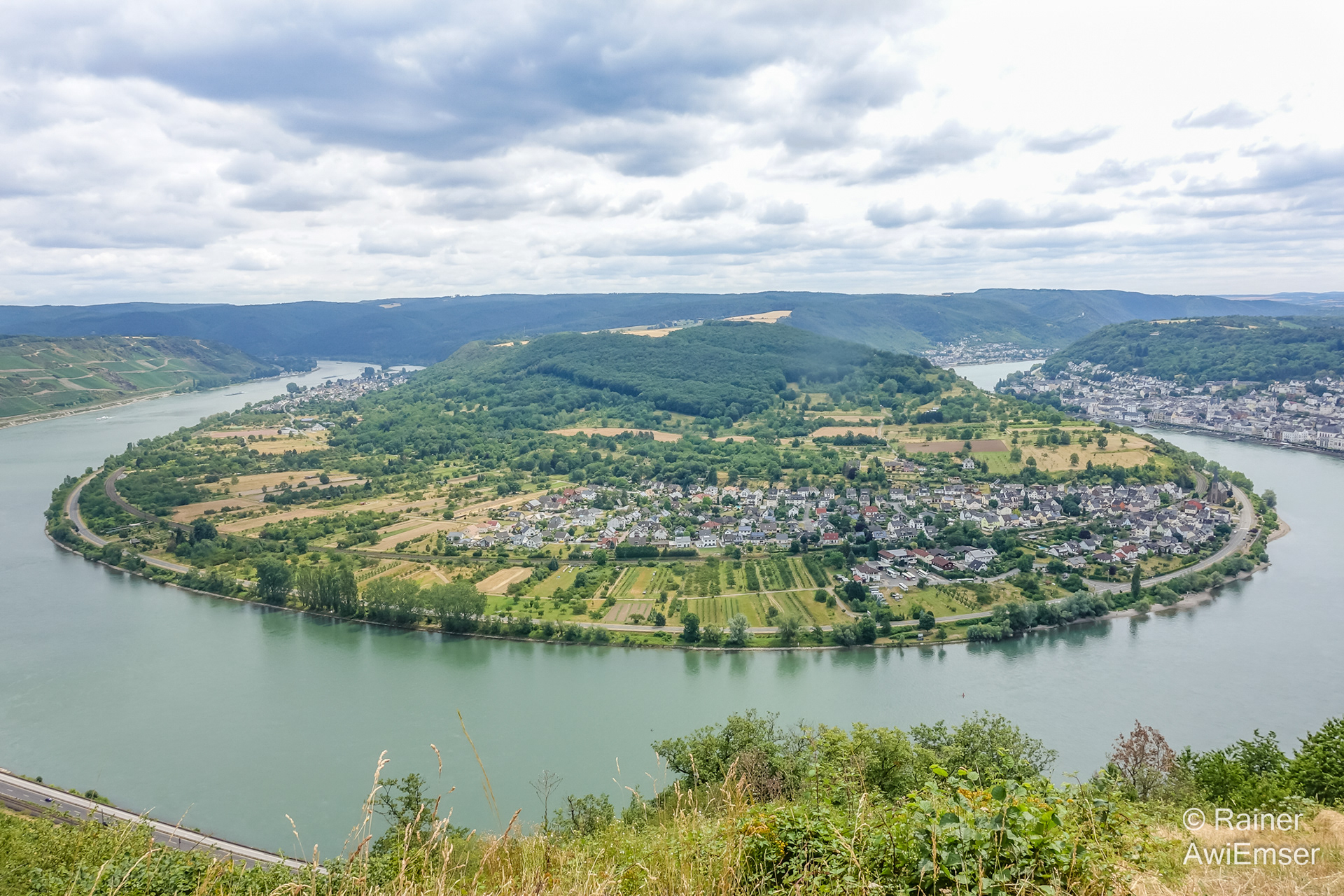 Rhein-Mythos, Bilderreise von den Schweizer Bergen bis zur Nordsee, Rheinschleife bei Boppard, Bopparder Hamm, Gedeonseck