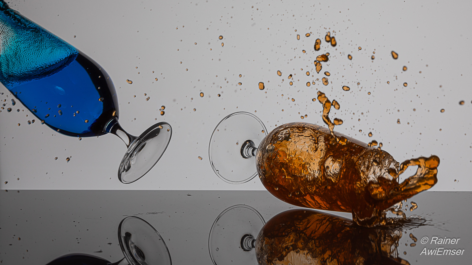 Crash Aufnahmen mit Weingläsern