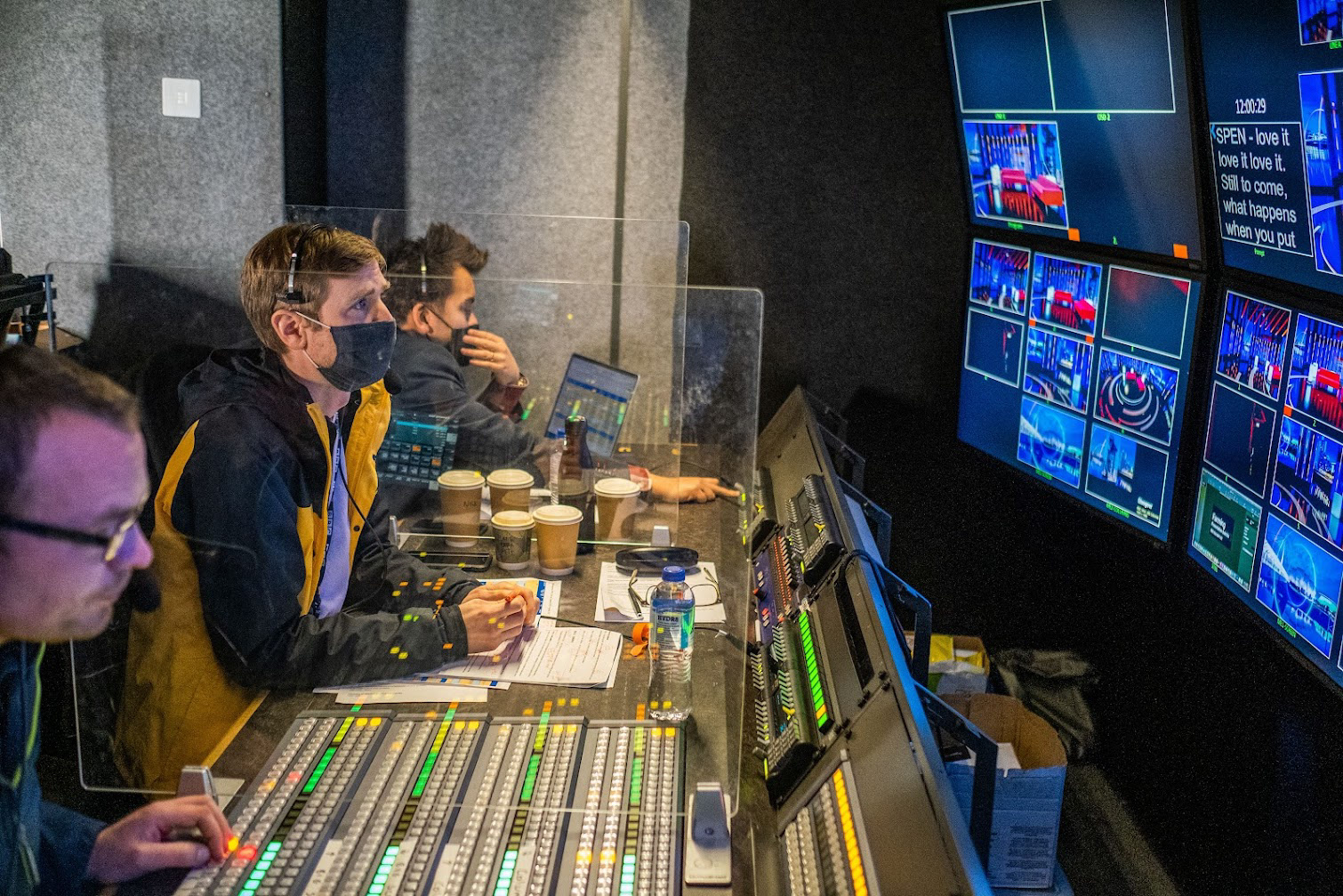 Peter Price (centre) directing BBC Click at COP26 in Glagsow