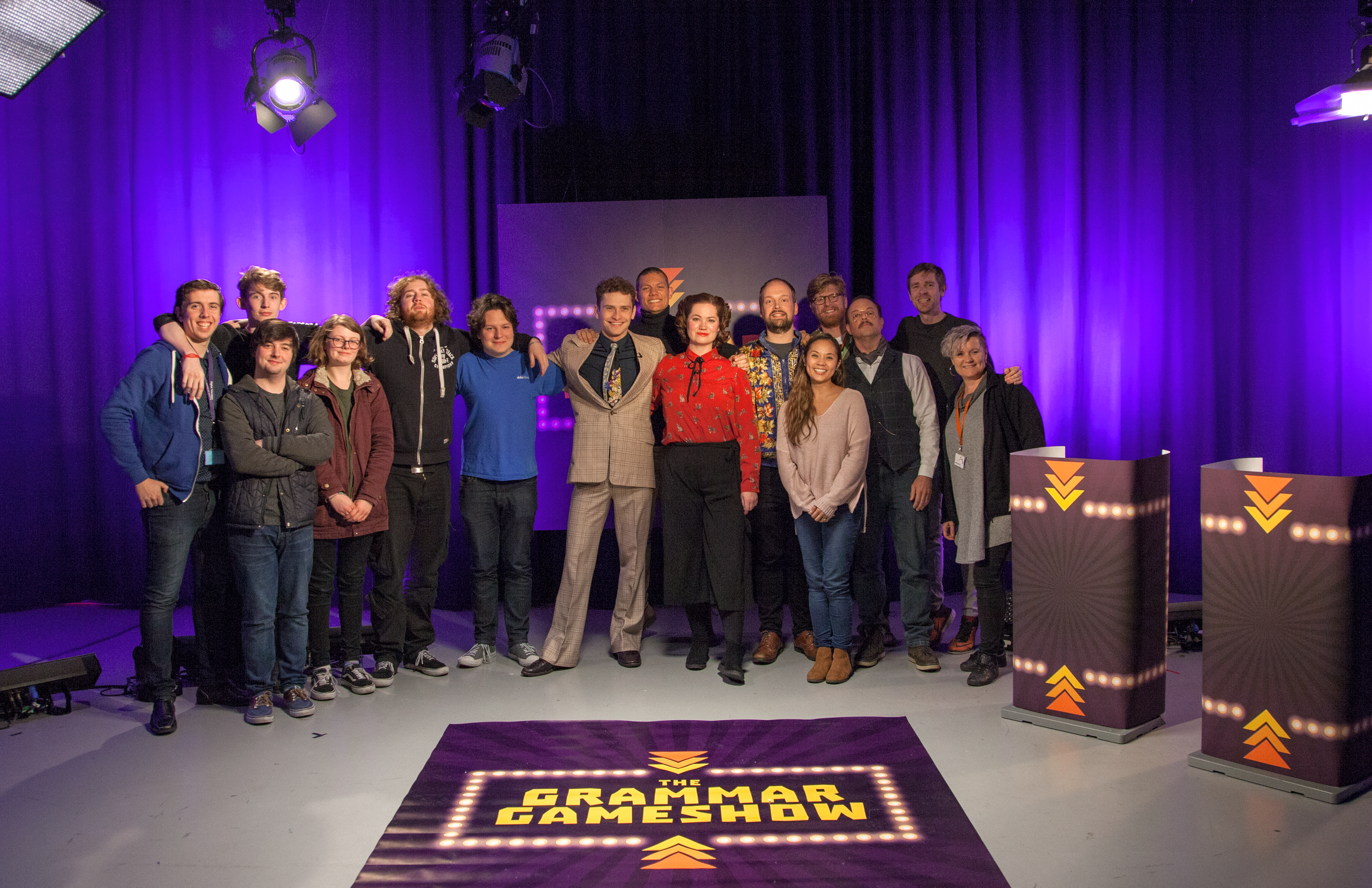 Cast and crew of The Grammar Gameshow