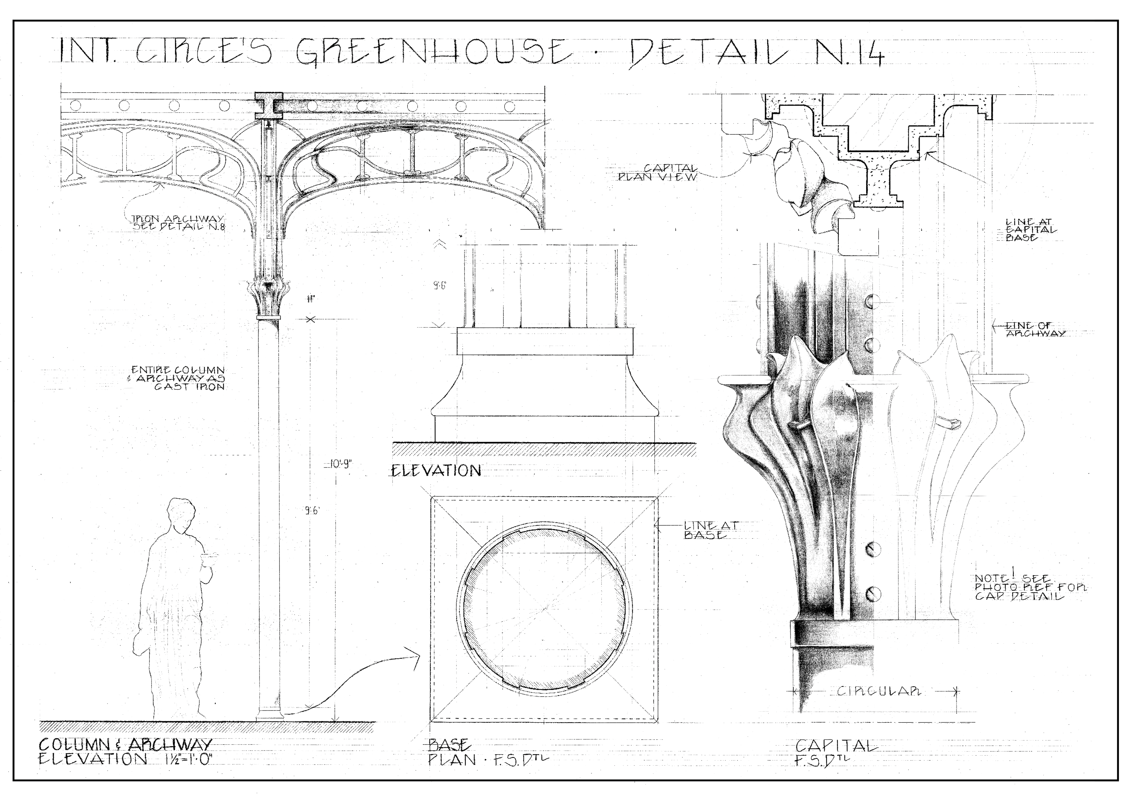 ART NOUVEAU COLUMN & ARCH DETAIL