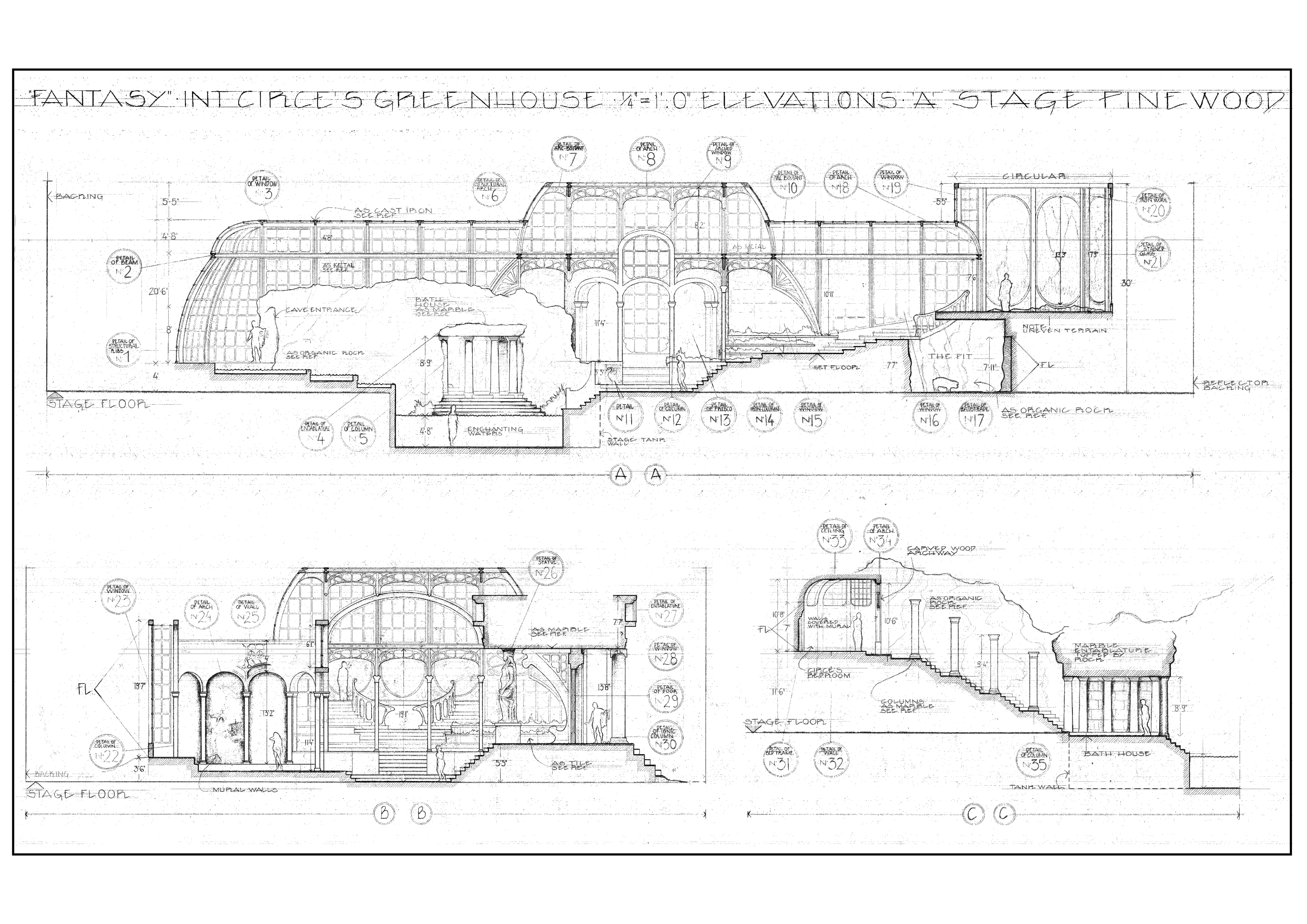 CIRCE'S GREENHOUSE ELEVATIONS