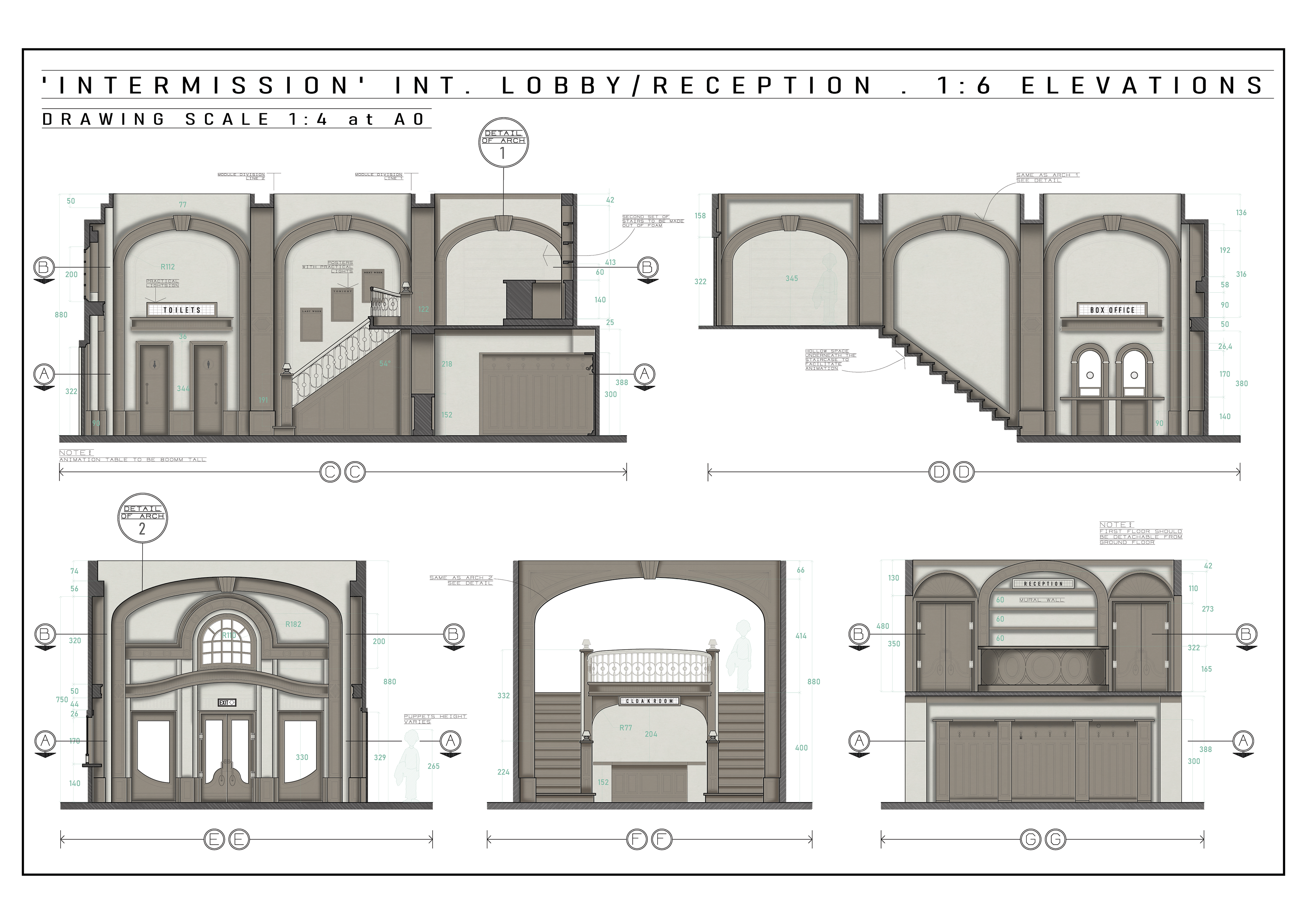 ELEVATIONS FOR ANIMATION STOP-MOTION SET