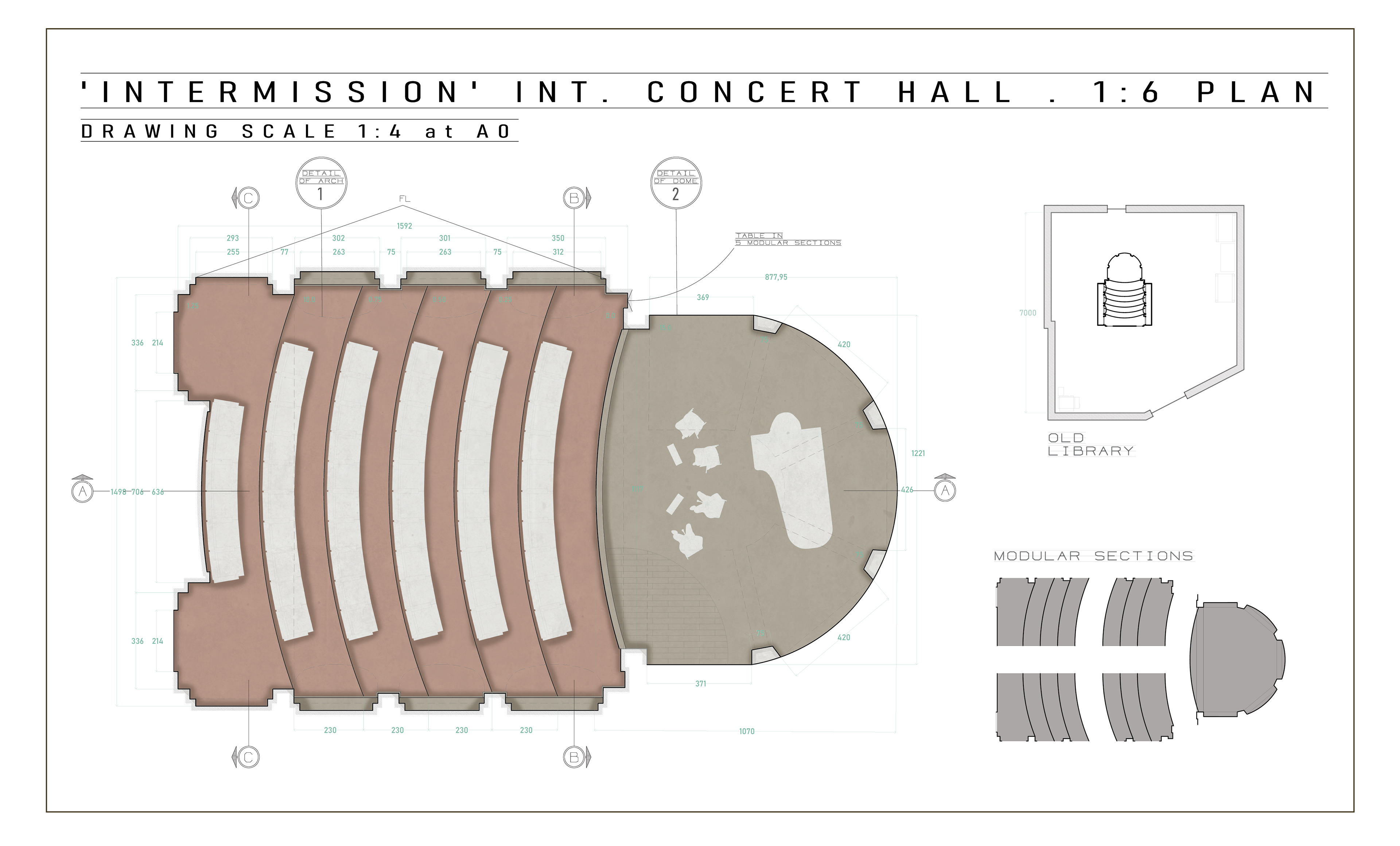 PLAN OF MINIATURE CONCERT HALL (Autocad)