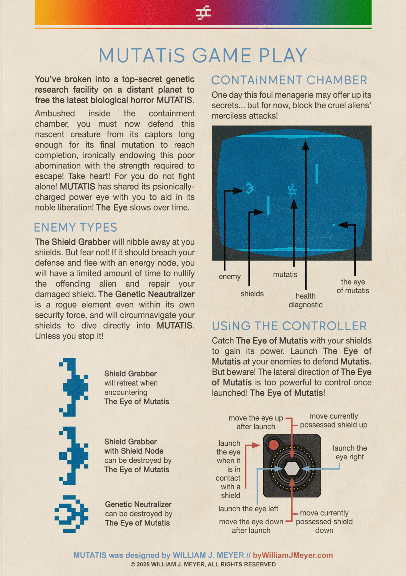 Page Two from the MUTATIS game manual.