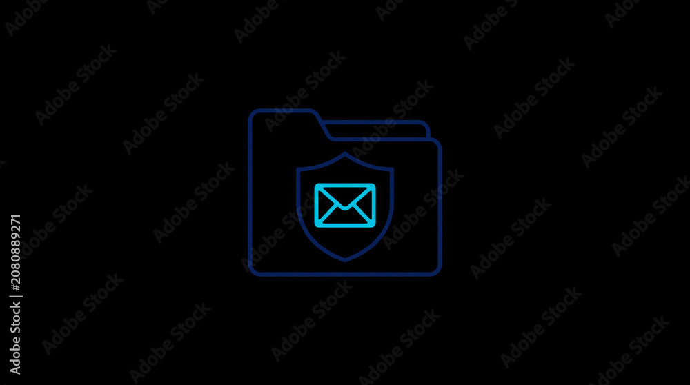 2D illuminated document icon in dark mode, symbolizing encrypted data storage and document security.