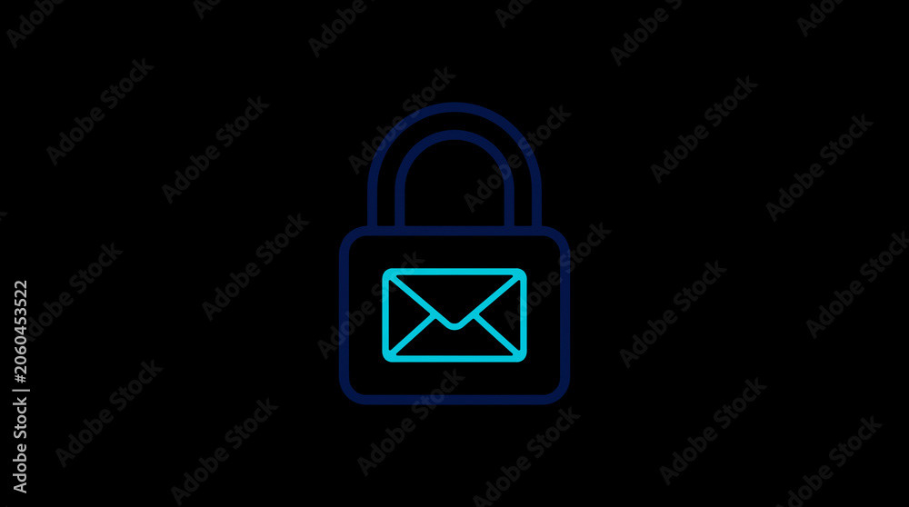 2D illuminated padlock icon in dark mode, symbolizing digital access control and cybersecurity.  ☁️ Alt-Texte: Cloud Se