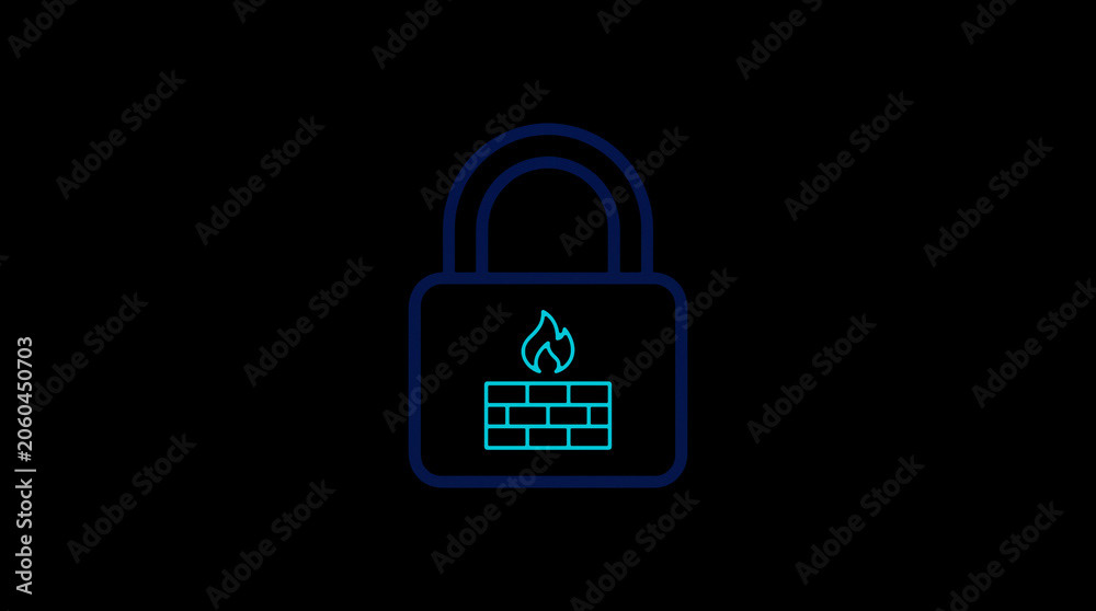 2D illuminated padlock icon in dark mode, symbolizing digital access control and cybersecurity.  ☁️ Alt-Texte: Cloud Se