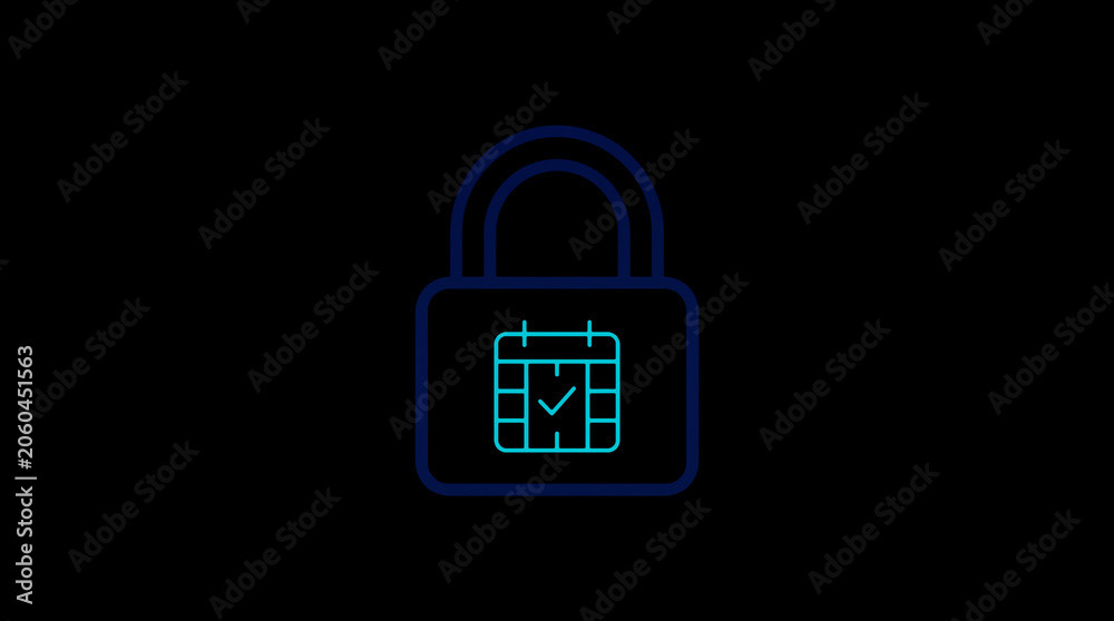2D illuminated padlock icon in dark mode, symbolizing digital access control and cybersecurity.  ☁️ Alt-Texte: Cloud Se