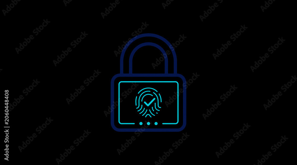 2D illuminated padlock icon in dark mode, symbolizing digital access control and cybersecurity.  ☁️ Alt-Texte: Cloud Se