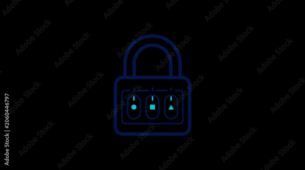 2D illuminated padlock icon in dark mode, symbolizing digital access control and cybersecurity.  ☁️ Alt-Texte: Cloud Se