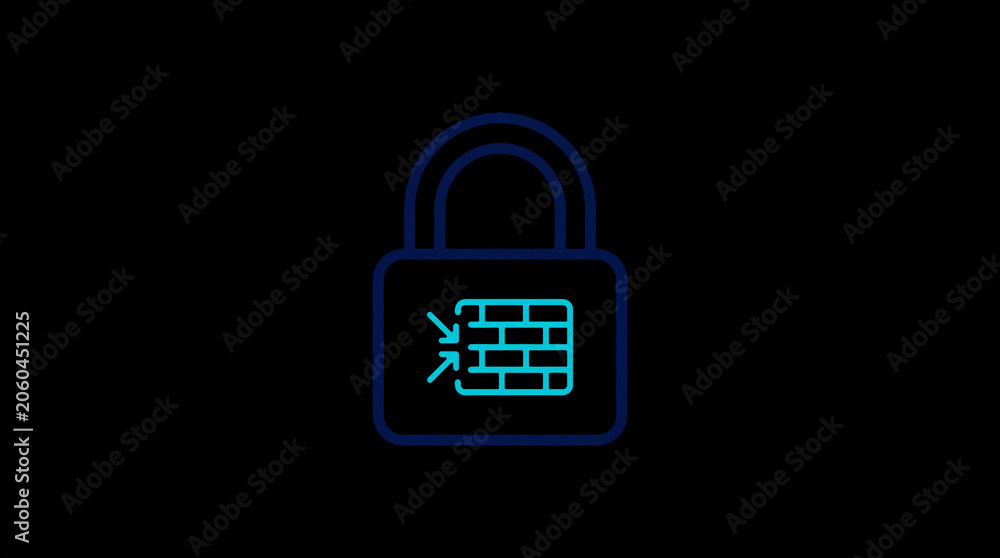 2D illuminated padlock icon in dark mode, symbolizing digital access control and cybersecurity.  ☁️ Alt-Texte: Cloud Se