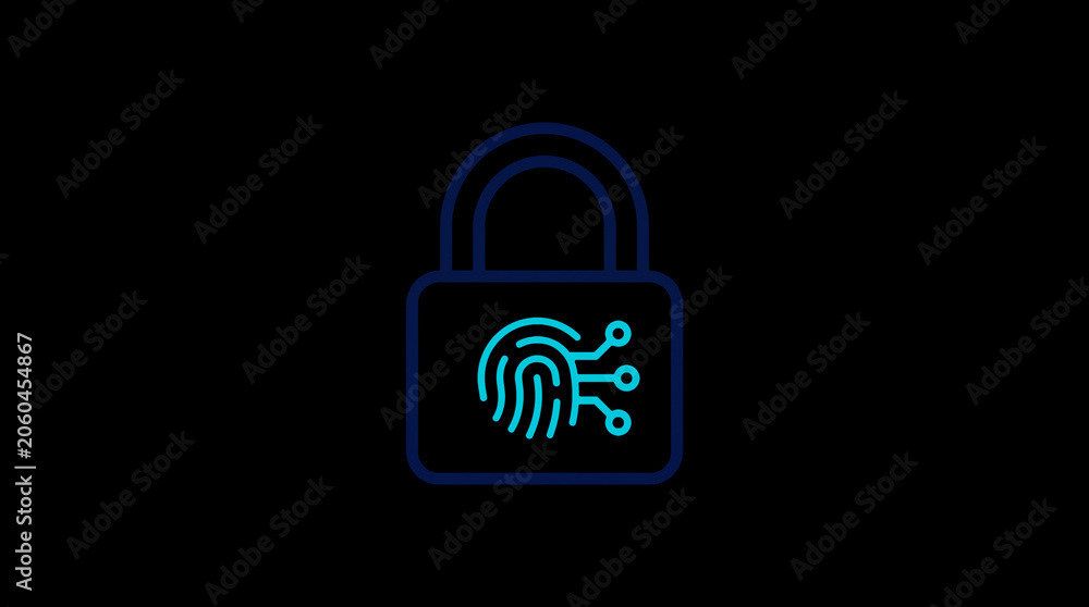 2D illuminated padlock icon in dark mode, symbolizing digital access control and cybersecurity.  ☁️ Alt-Texte: Cloud Se