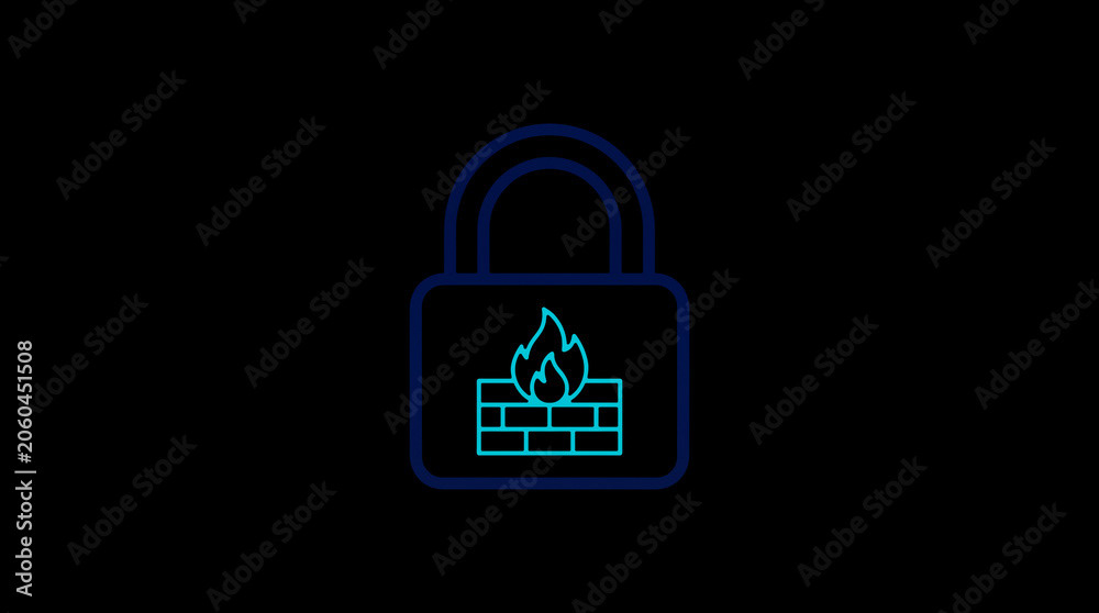 2D illuminated padlock icon in dark mode, symbolizing digital access control and cybersecurity.  ☁️ Alt-Texte: Cloud Se