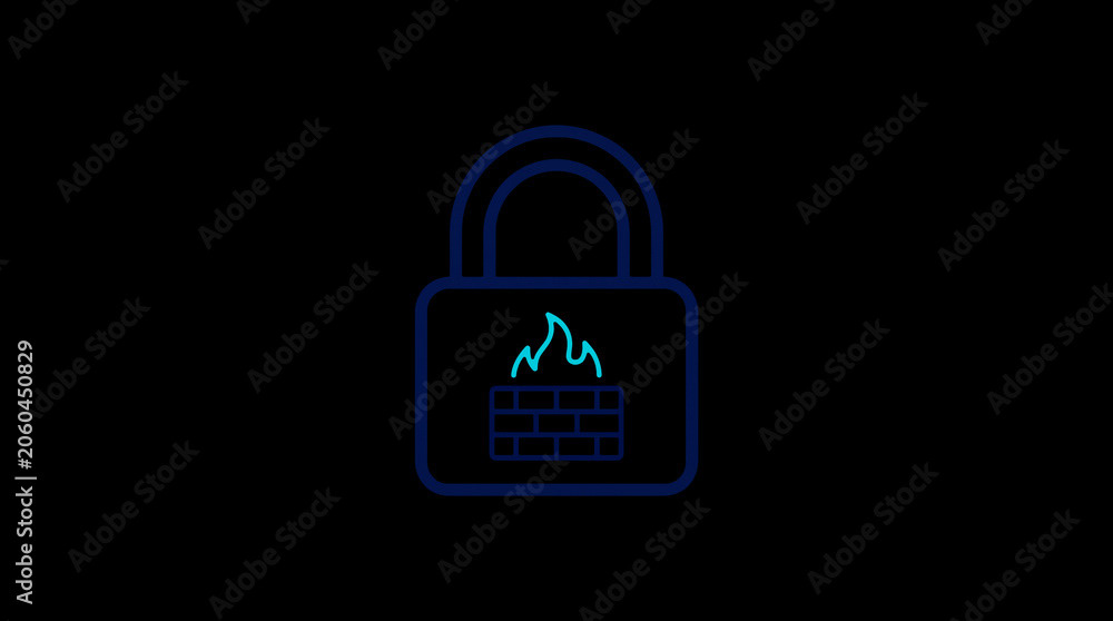 2D illuminated padlock icon in dark mode, symbolizing digital access control and cybersecurity.  ☁️ Alt-Texte: Cloud Se