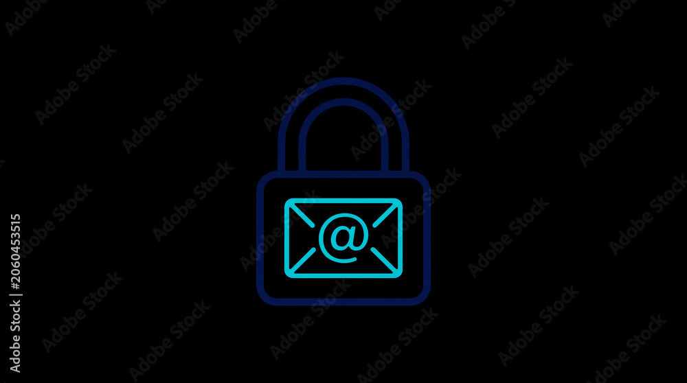 2D illuminated padlock icon in dark mode, symbolizing digital access control and cybersecurity.  ☁️ Alt-Texte: Cloud Se