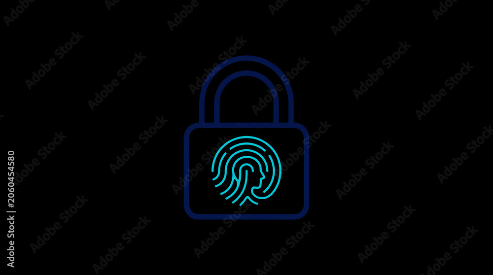 2D illuminated padlock icon in dark mode, symbolizing digital access control and cybersecurity.  ☁️ Alt-Texte: Cloud Se