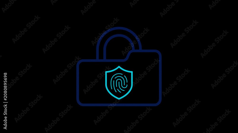 2D illuminated document icon in dark mode, symbolizing encrypted data storage and document security.