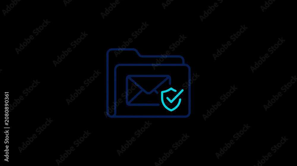 2D illuminated document icon in dark mode, symbolizing encrypted data storage and document security.