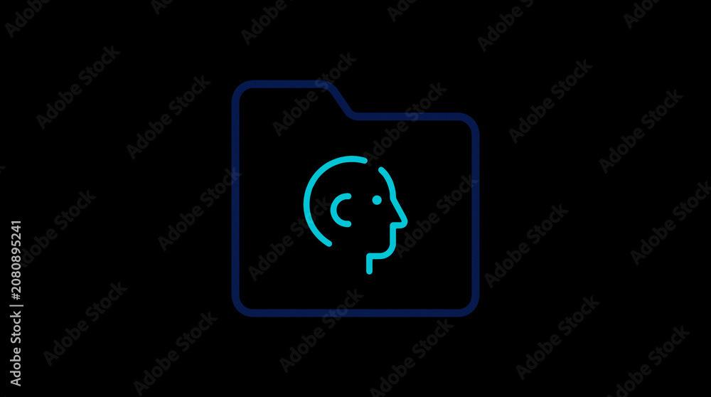 2D illuminated document icon in dark mode, symbolizing encrypted data storage and document security.